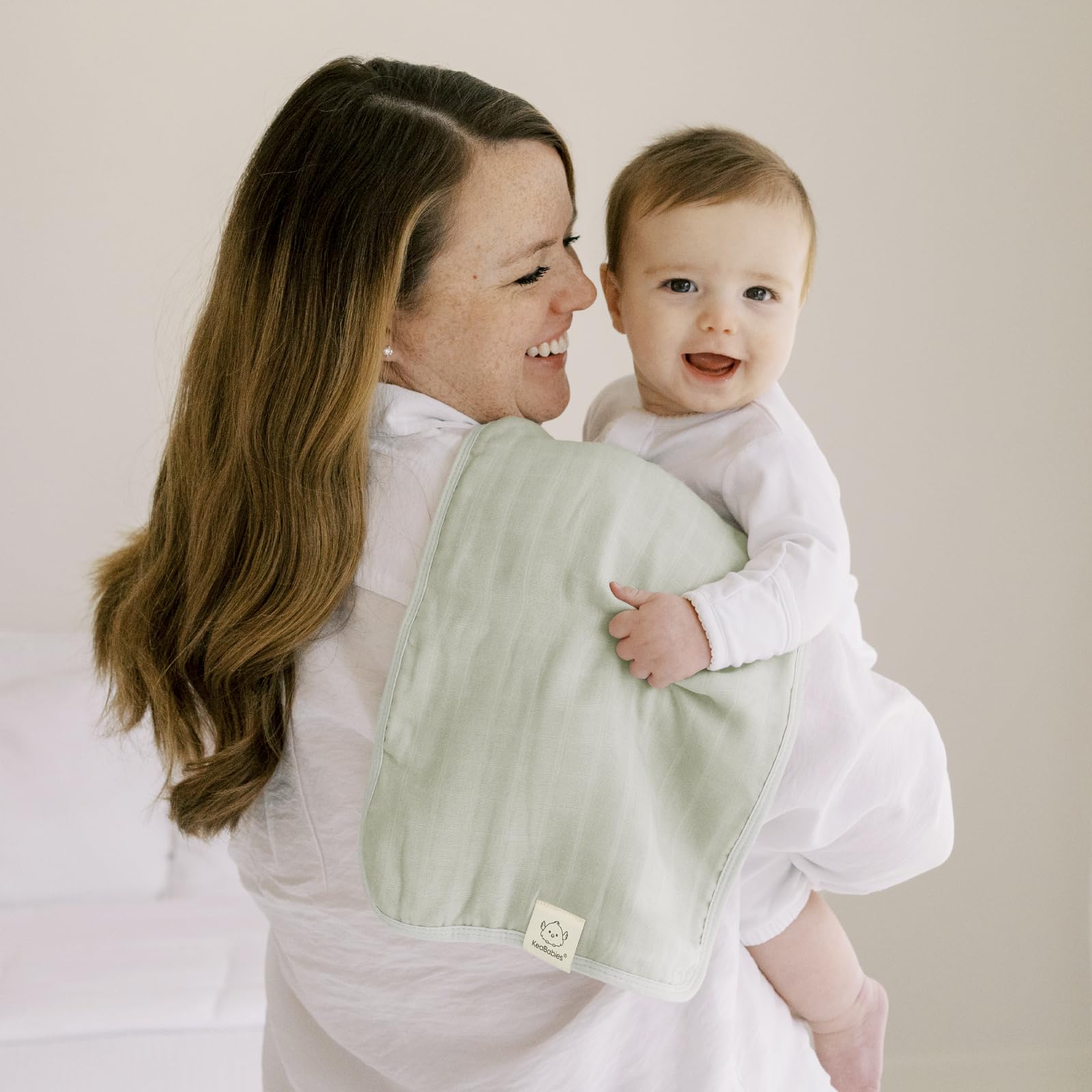 KeaBabies burp cloth set laid flat highlights soft texture for newborns.