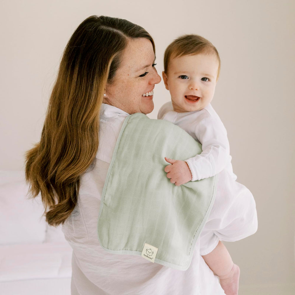 KeaBabies burp cloth set laid flat highlights soft texture for newborns.