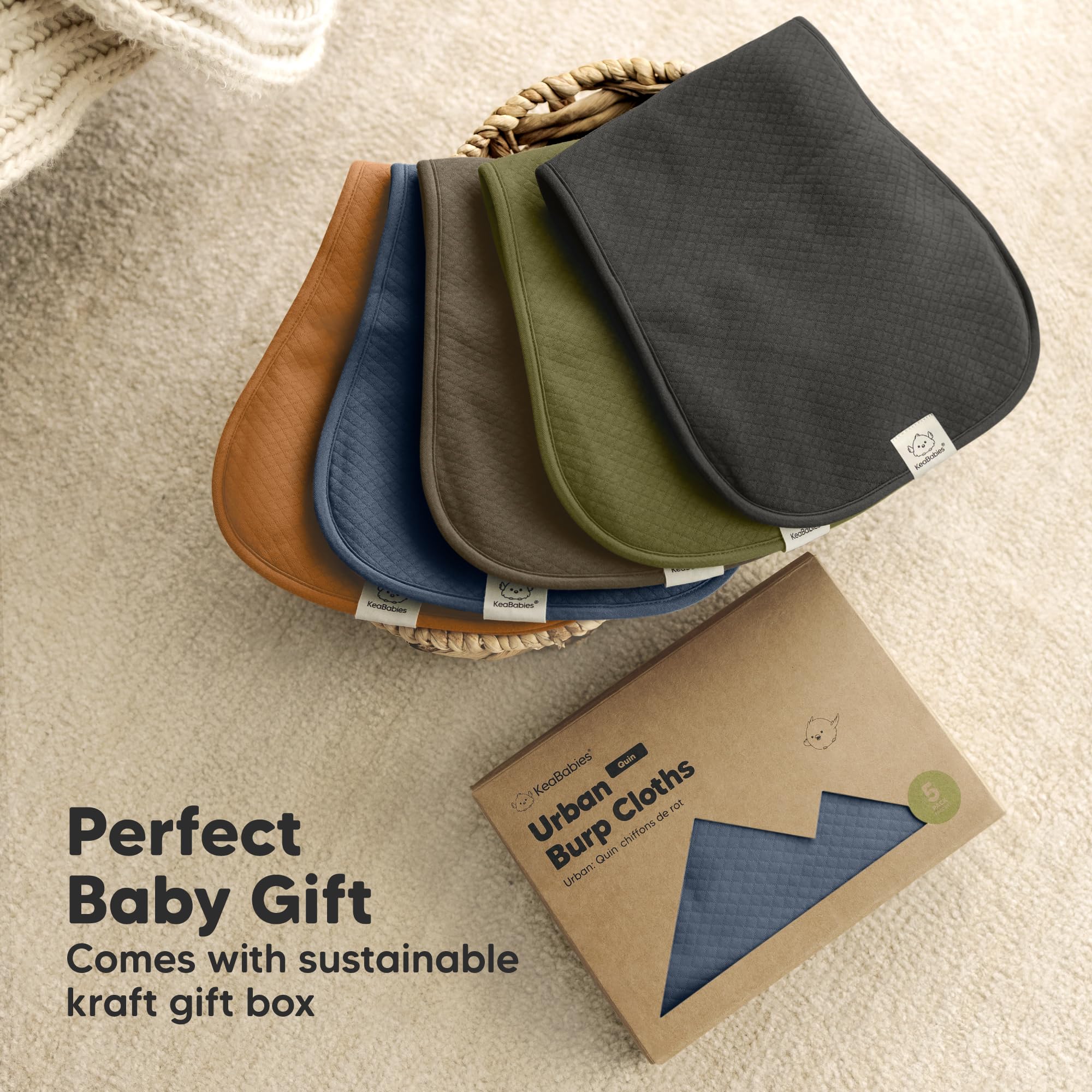 KeaBabies burp cloths machine washable and dryer-friendly for busy parents