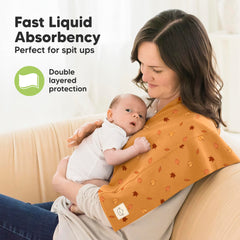 KeaBabies burp cloths shoulder coverage highlights mess protection during feeds.