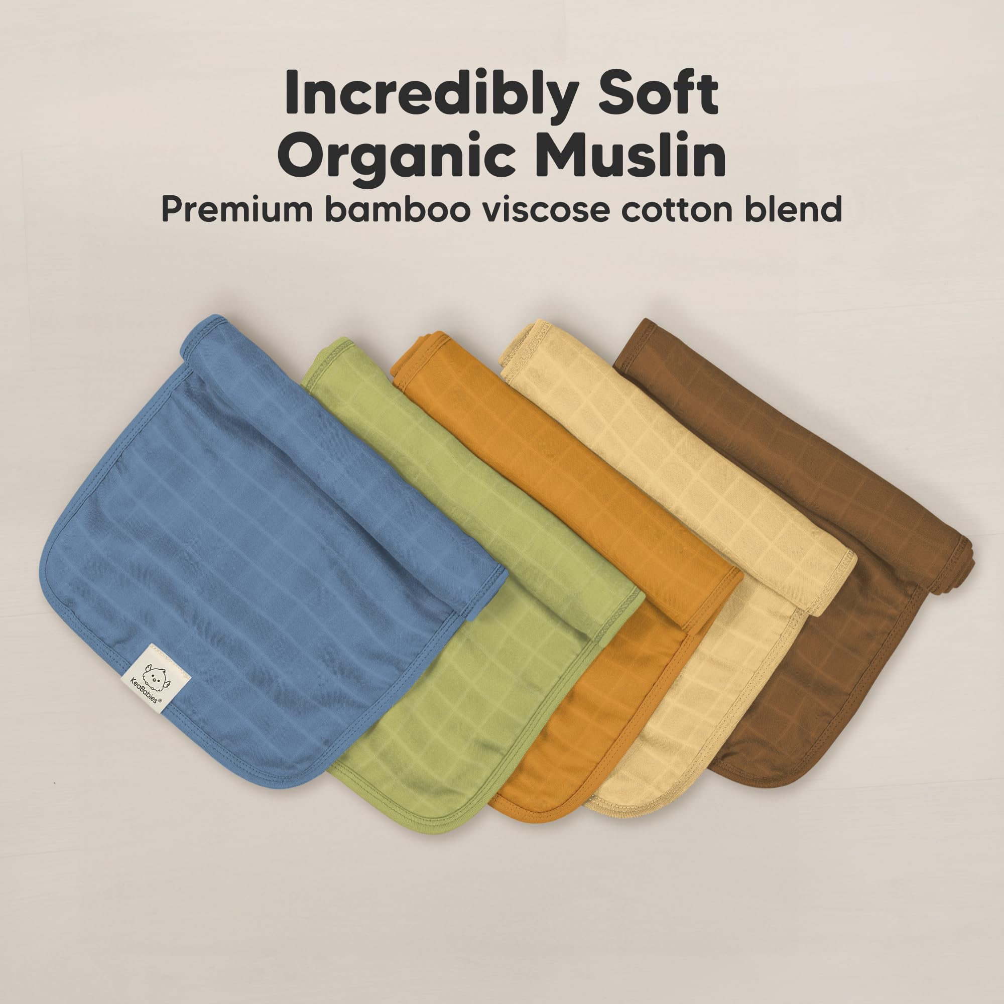 KeaBabies burp cloth soft on skin during burping.
