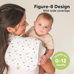 KeaBabies 21-by-10-inch size—full shoulder coverage for comfy, mess-minimized burping.