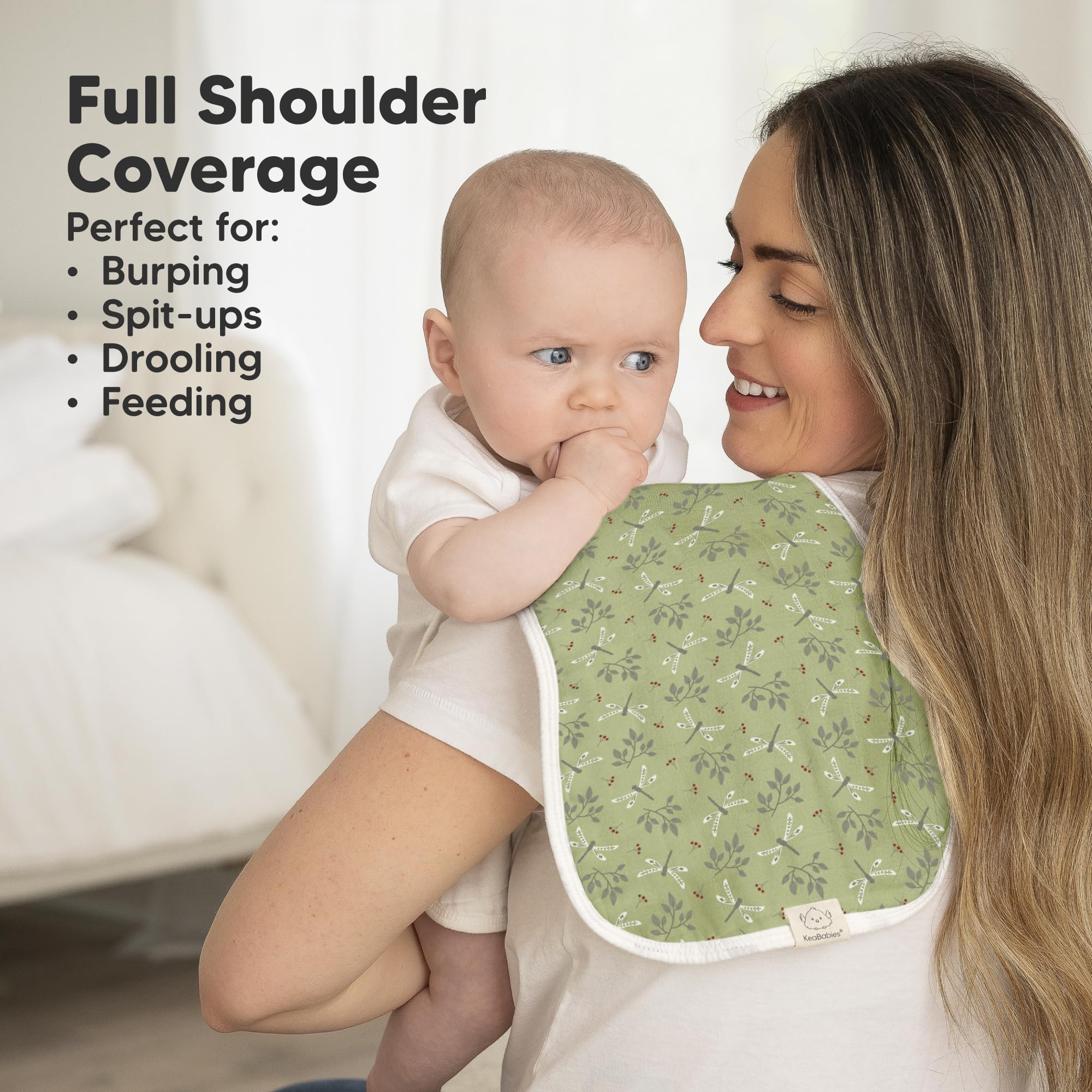 KeaBabies 8-layer bamboo-cotton fabric detail emphasizes absorbency