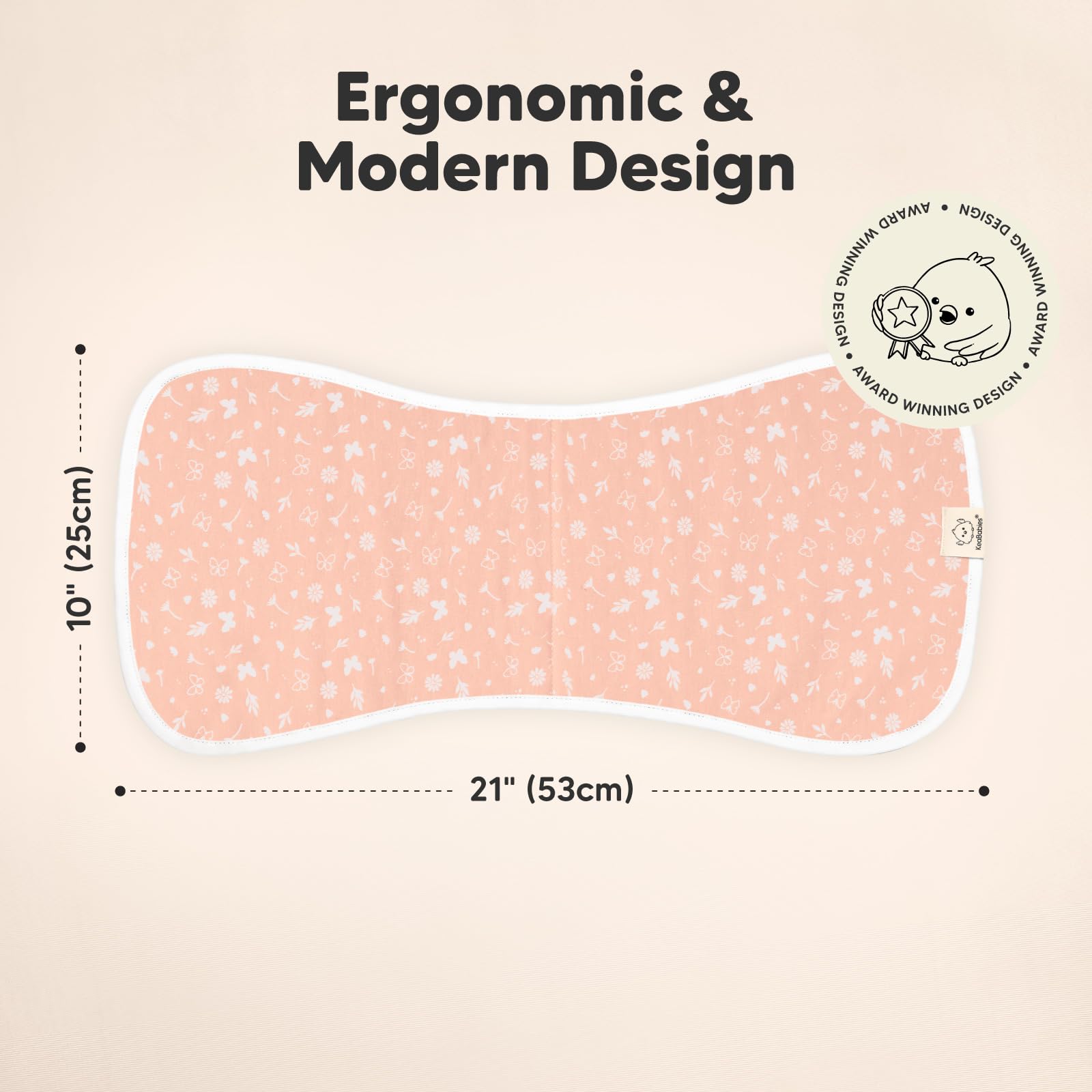 KeaBabies burp cloths figure-8 shoulder-coverage—prevents slipping for calmer burping.