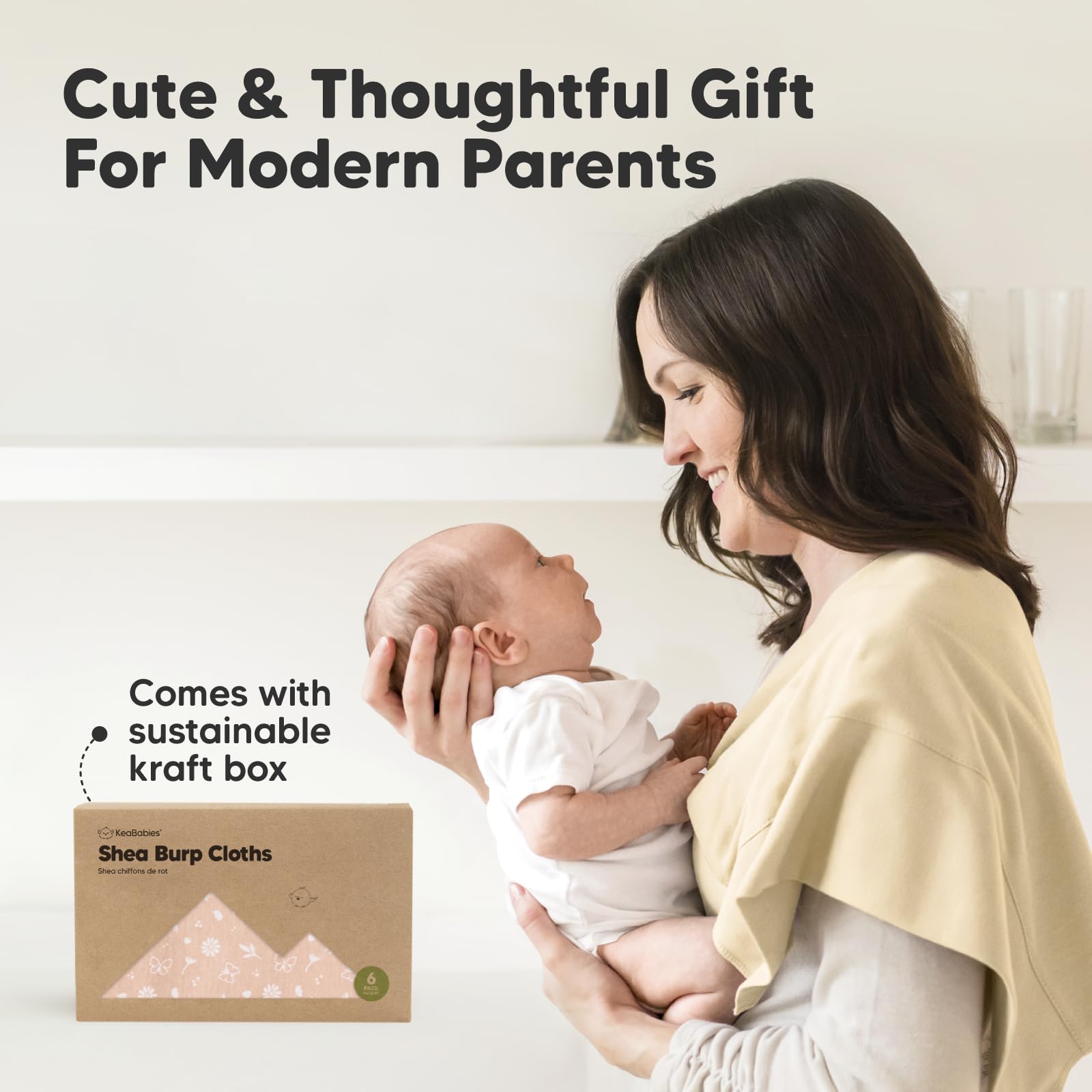KeaBabies butterfly print burp cloths are machine washable for busy parents.