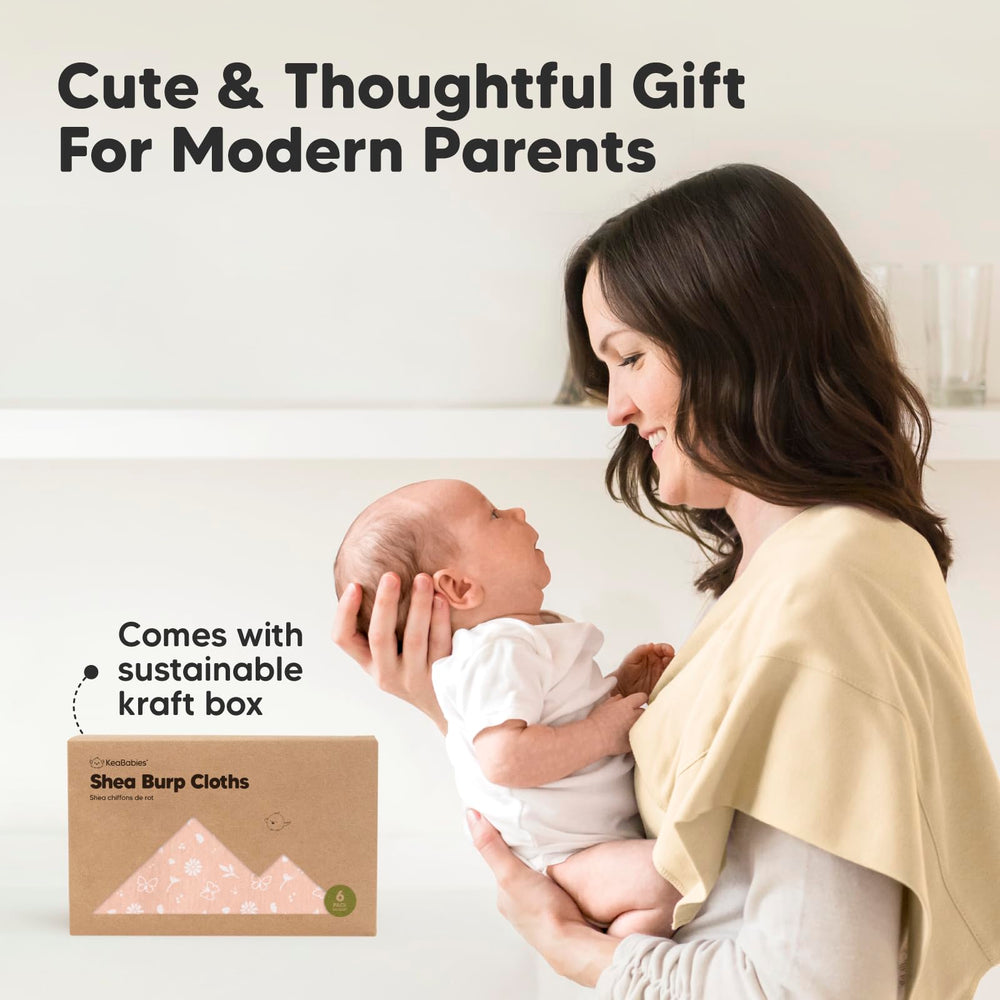 KeaBabies butterfly print burp cloths are machine washable for busy parents.