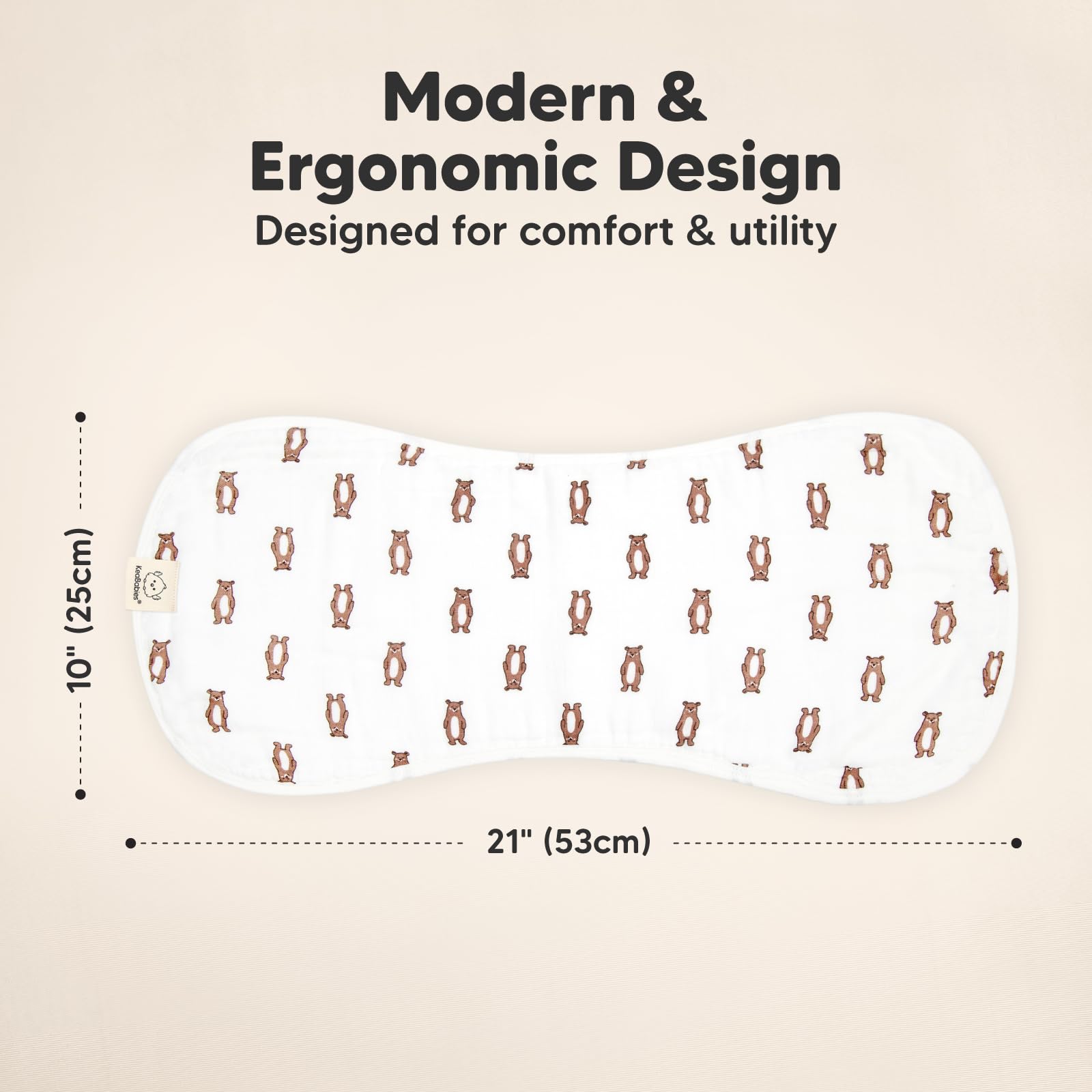 KeaBabies burp cloths feature a figure-8 design for secure shoulder coverage.