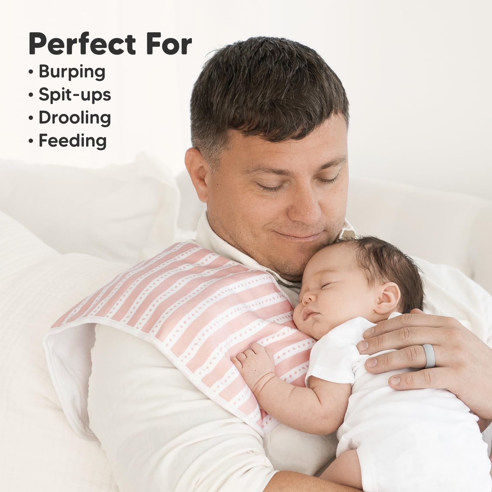 KeaBabies Burp Cloths Unisex design pairs with any outfit for mess-friendly days.