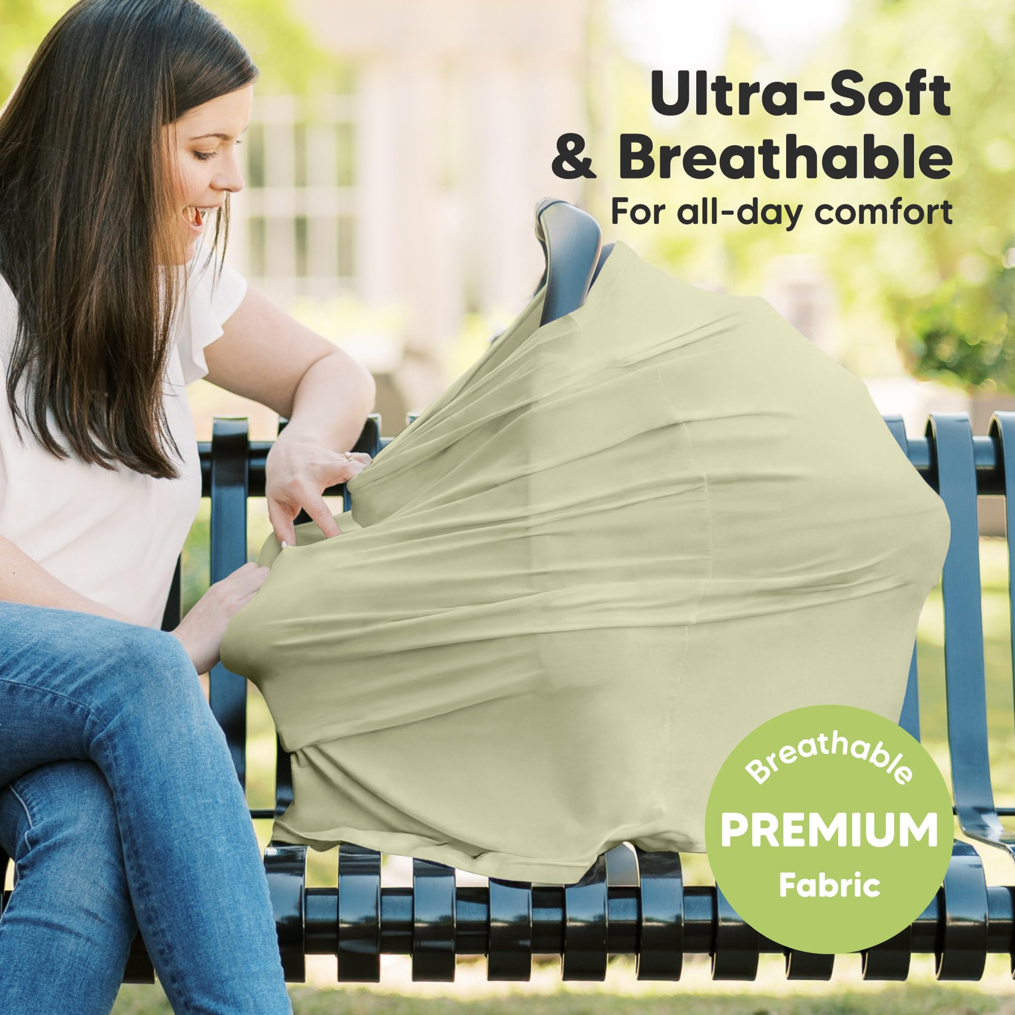 KeaBabies car seat cover provides 360-degree privacy during feeding