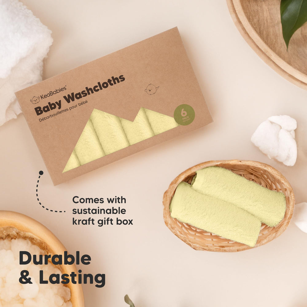KeaBabies carrot-color washcloth brightens bath time while remaining cozy.