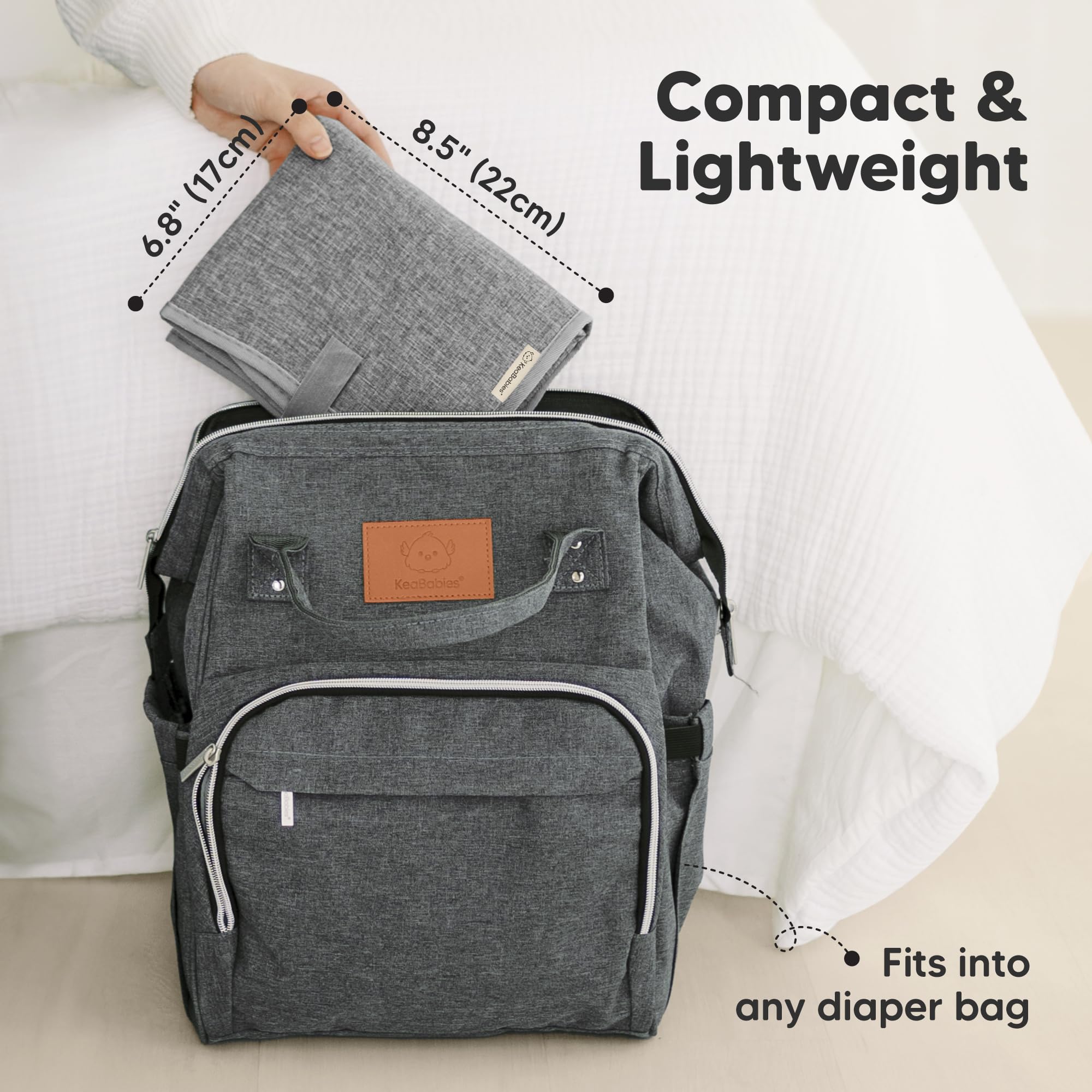 KeaBabies changing pad open layout with large area for comfortable changes