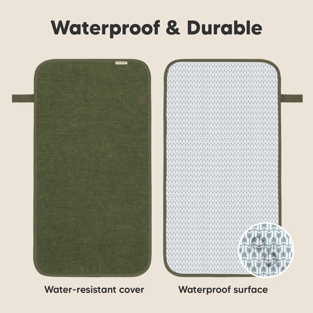 KeaBabies portable changing pad with waterproof surface for easy wipe cleaning.