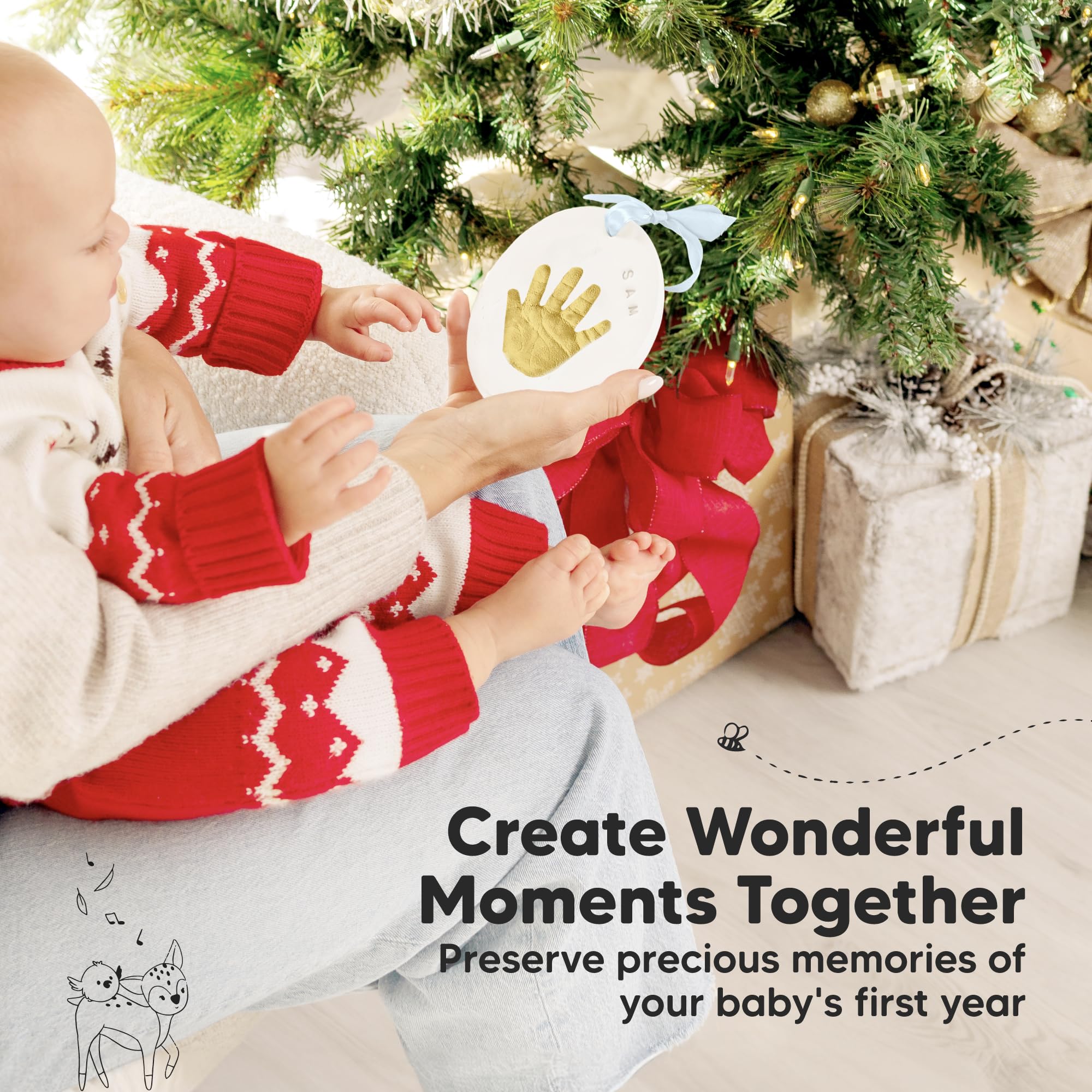 KeaBabies-christmas-ornament-display shows how to showcase the keepsake on a tree.
