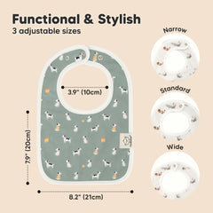 KeaBabies Coast bibs showing absorbent cotton layer keeps outfits dry