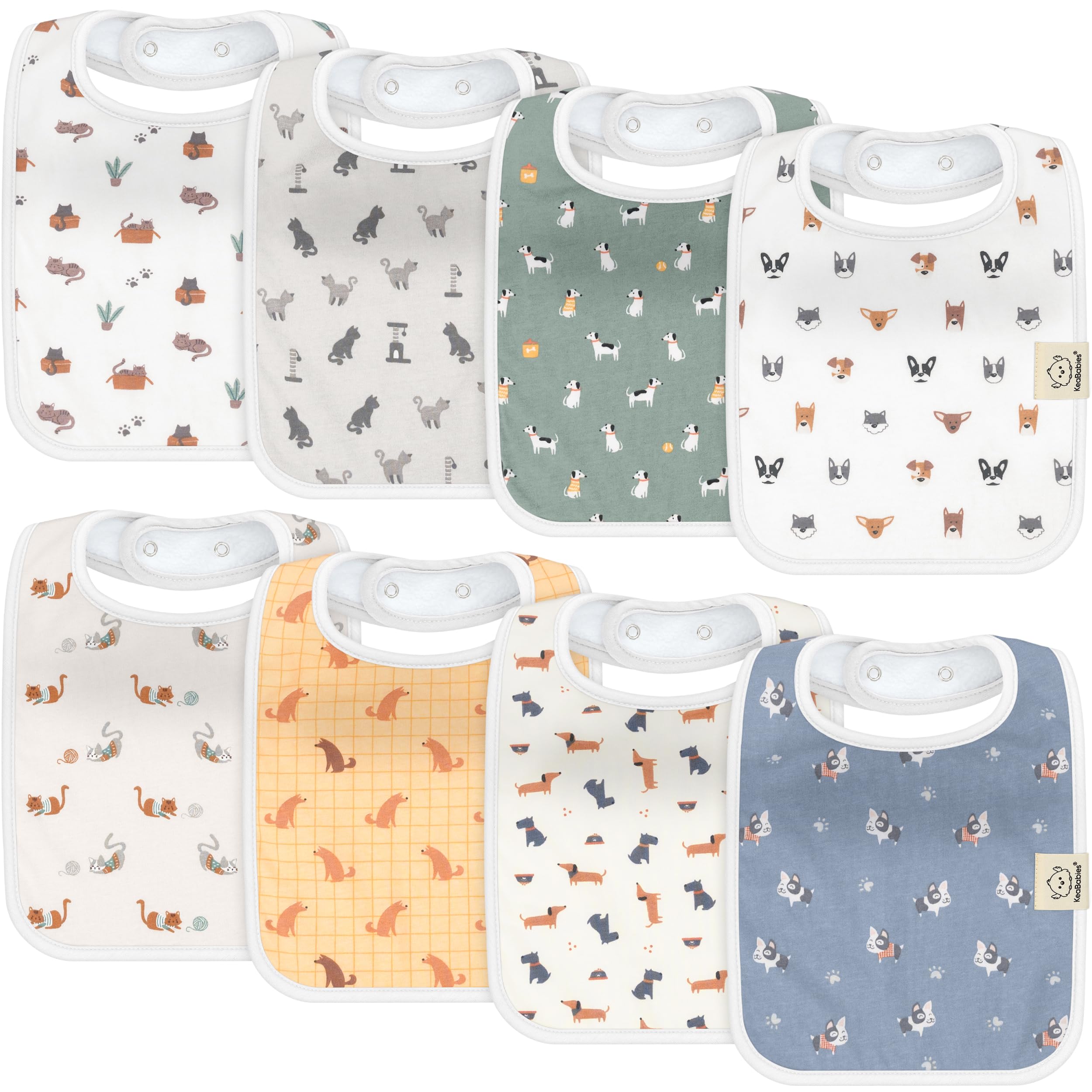 KeaBabies Coast bibs offering all-around coverage for drool and spills
