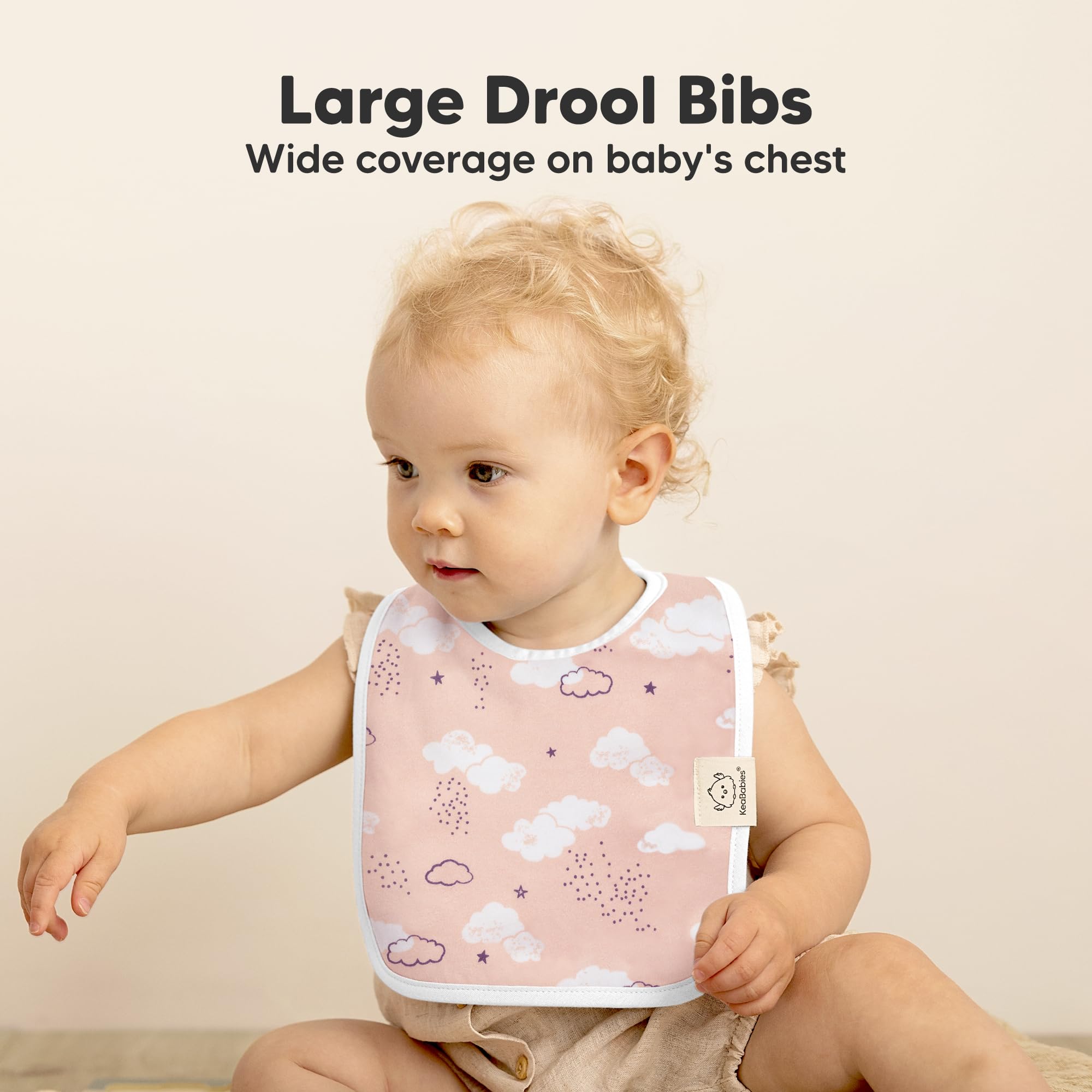 KeaBabies Coast Bibs fleece backing protects outfits and stays comfortable
