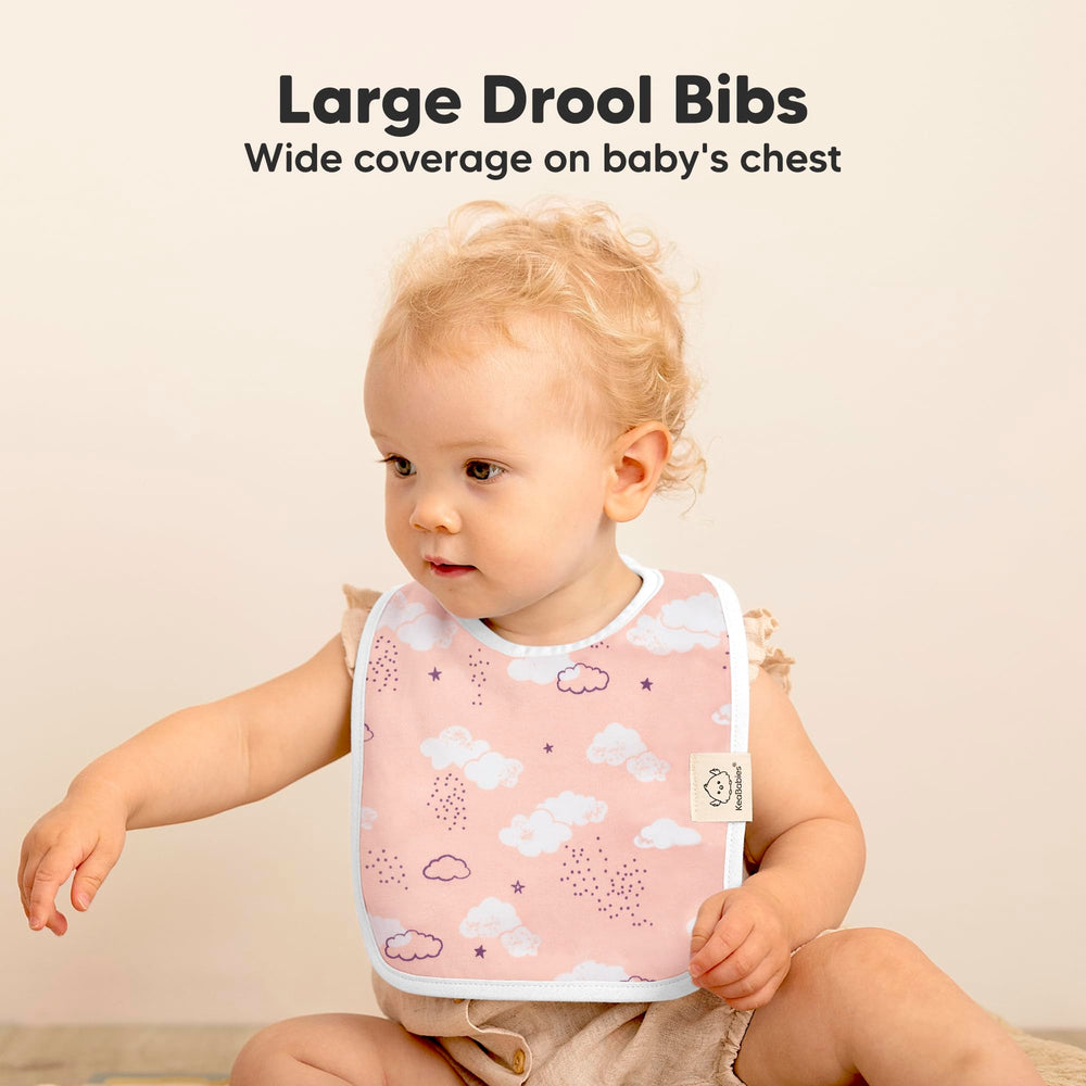 KeaBabies Coast Bibs fleece backing protects outfits and stays comfortable