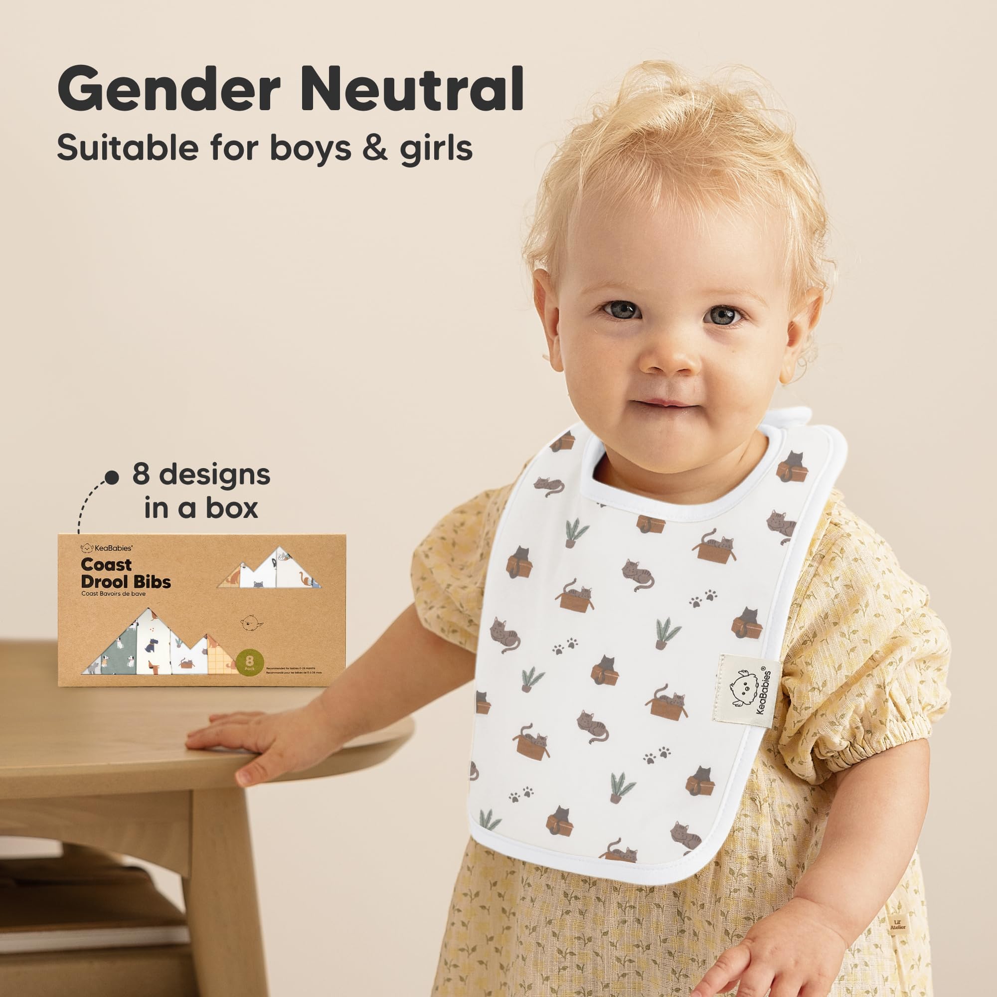 KeaBabies Coast bibs are machine washable for easy cleanup