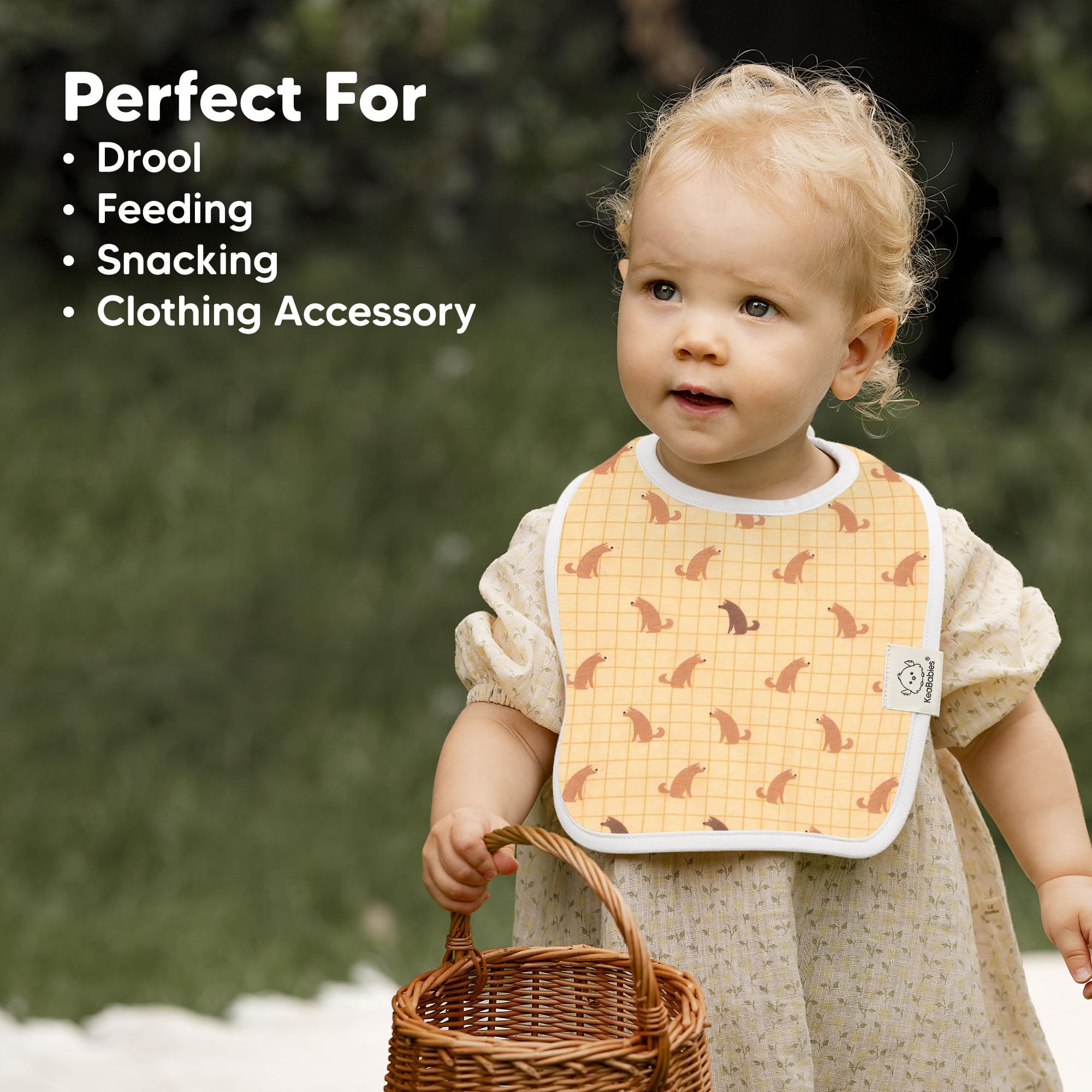 KeaBabies Coast bibs designed for teething toddlers and drool