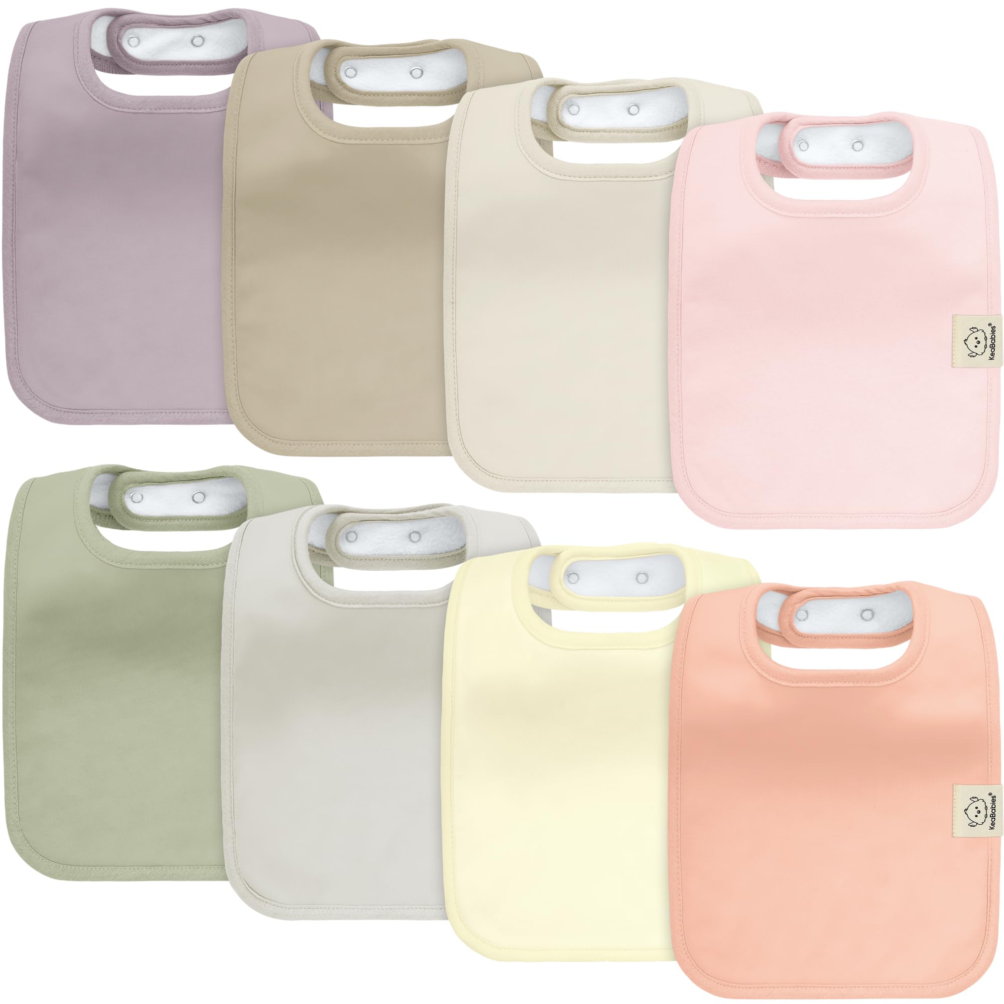 KeaBabies Coast 8-pack bibs packaged in kraft gift box for gifting and registry