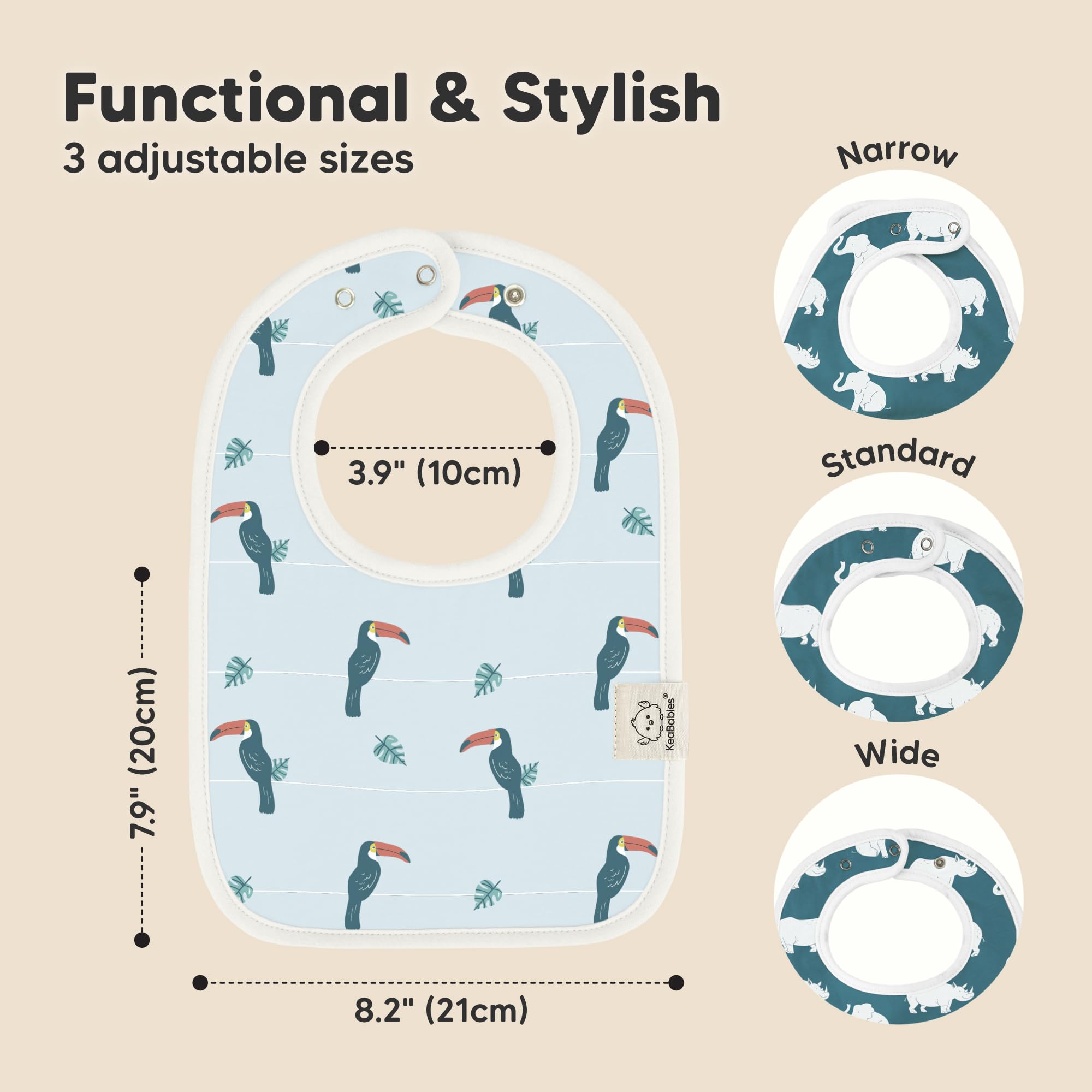 KeaBabies Coast Baby Bibs colors spread, unisex design supports versatile outfits.