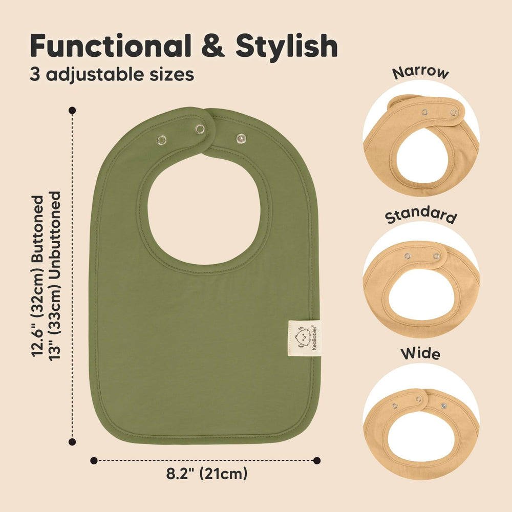 KeaBabies Coast bibs absorbent cotton backing visible for dry outfits.
