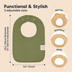 KeaBabies Coast bibs absorbent cotton backing visible for dry outfits.