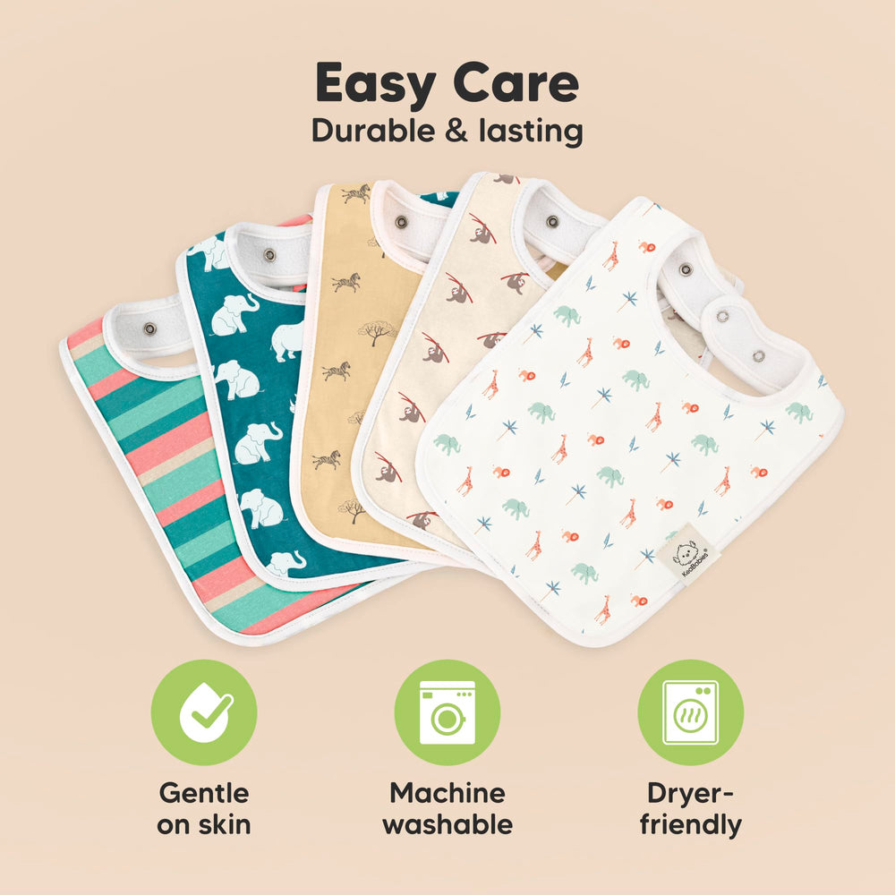 KeaBabies Coast Baby Bibs on baby demonstrate everyday drool protection.