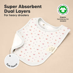 KeaBabies Coast butterfly bibs show nickel-free snaps for adjustable fit.