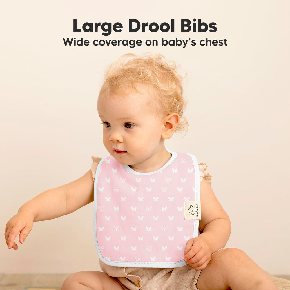 KeaBabies Coast butterfly bibs offer large chest coverage during meals.