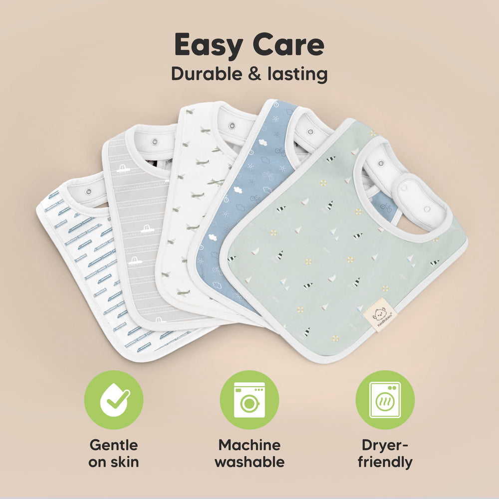 KeaBabies Coast bibs are machine washable for easy cleanup