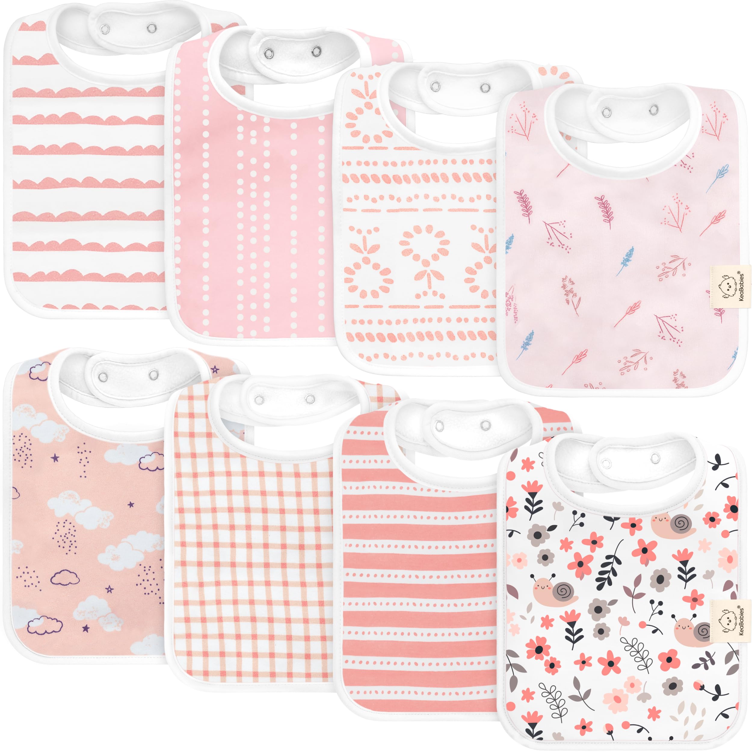 KeaBabies Coast Bibs pack with unisex colors for 0-24 months keeps outfits clean during meals