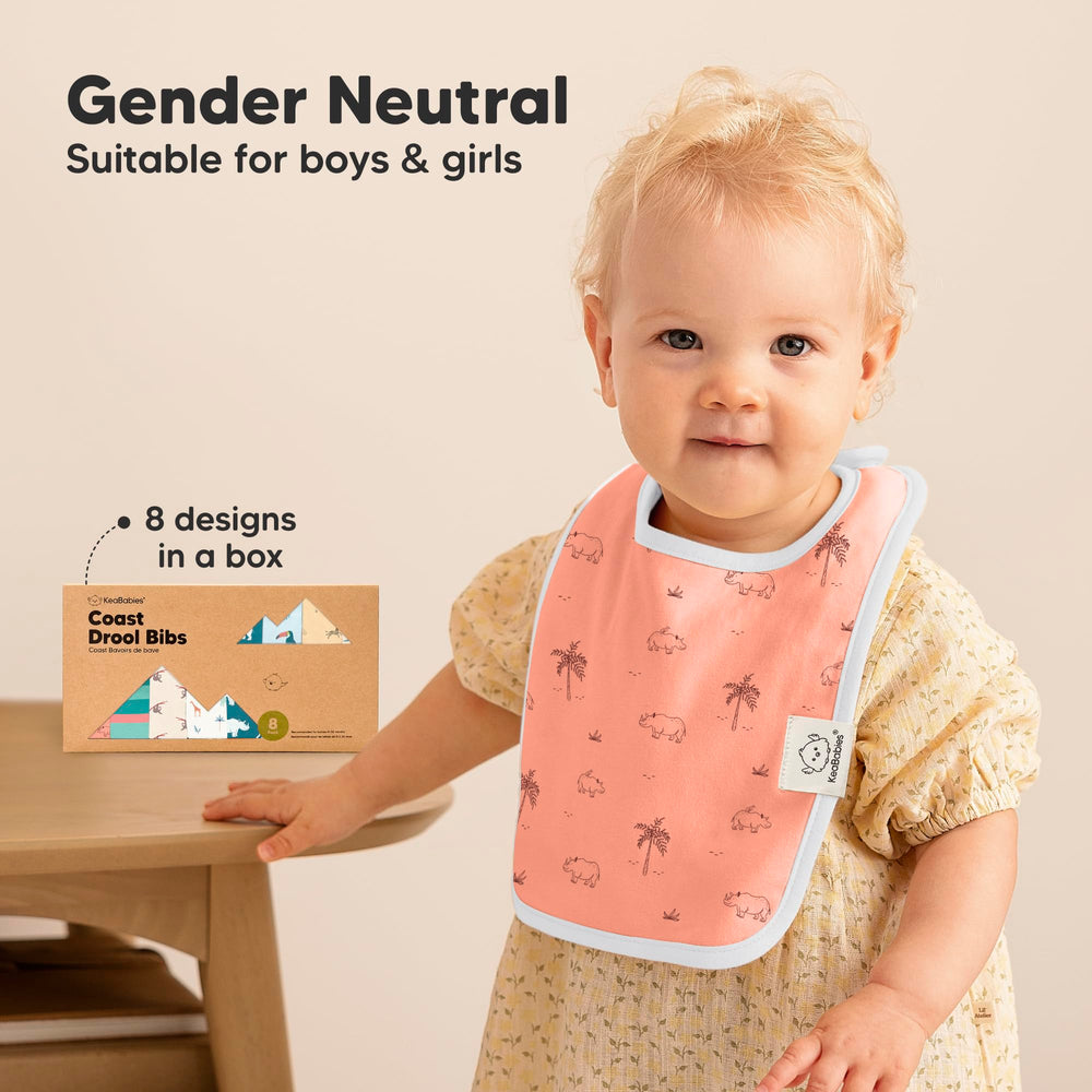 KeaBabies Coast Baby Bibs packaging highlights unboxing appeal.