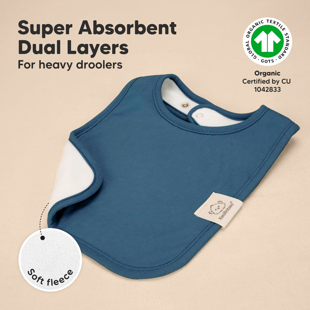 KeaBabies Coast bibs feature soft fleece against skin for comfort.