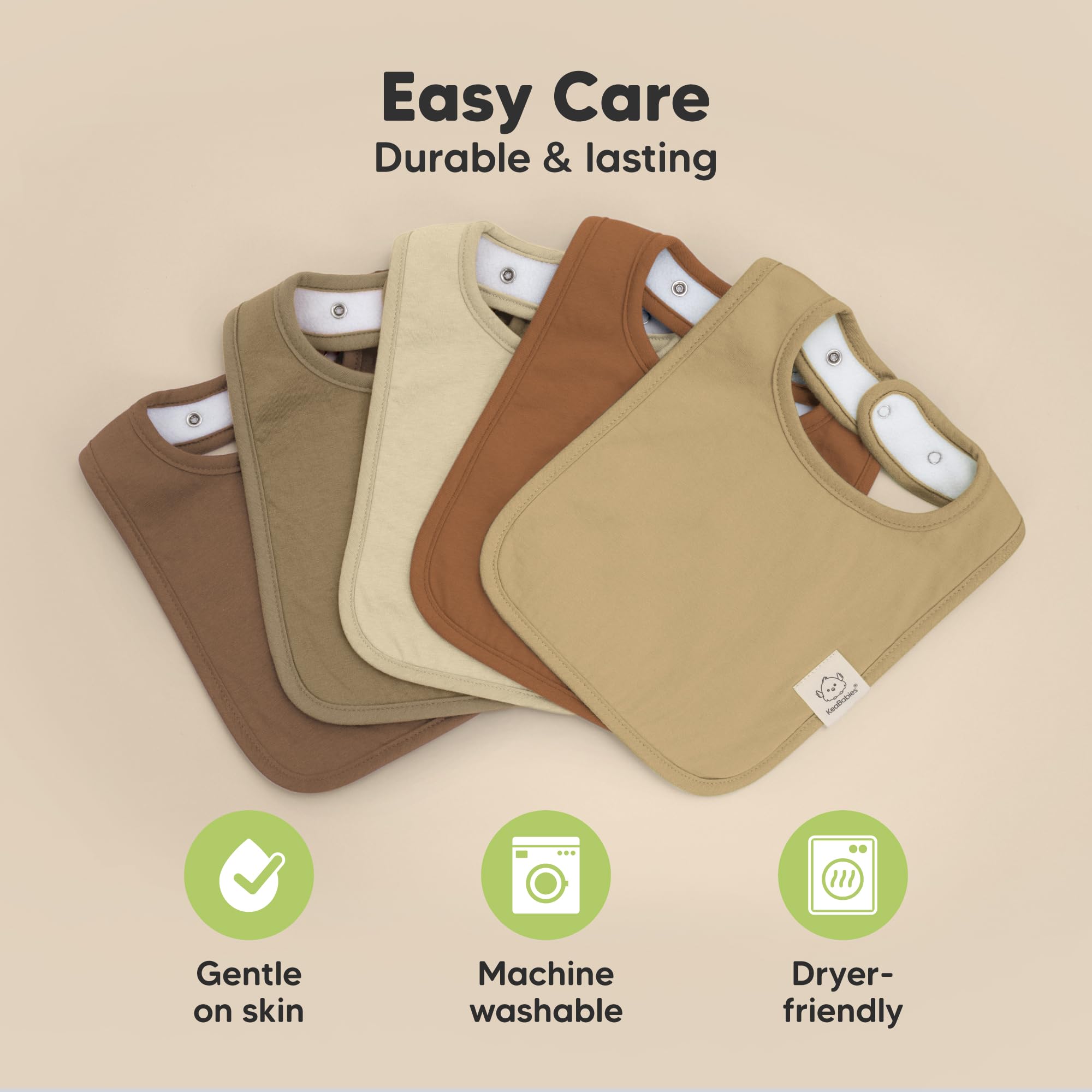 KeaBabies Coast bibs have soft seams to prevent rubbing.