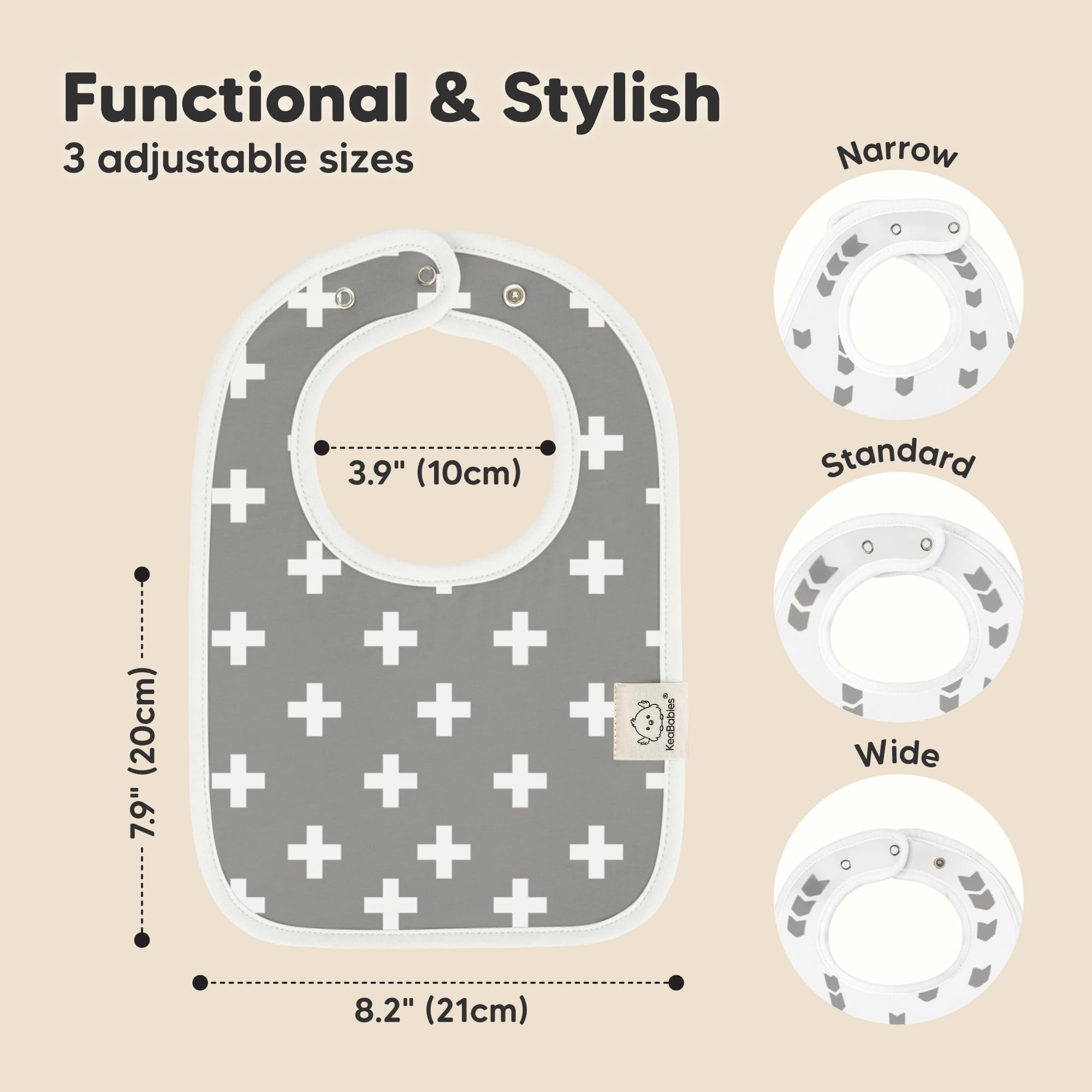 KeaBabies Coast bibs in unisex colors protecting outfits during feeds and drool