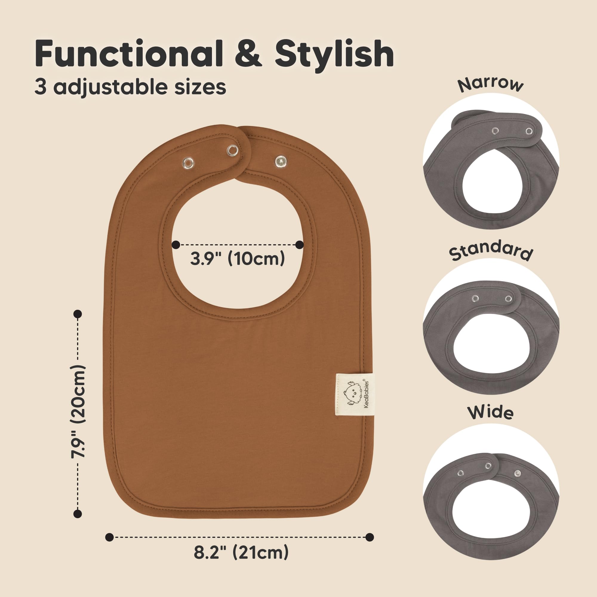 KeaBabies Coast bibs shown in multiple colors for outfits during feeding.