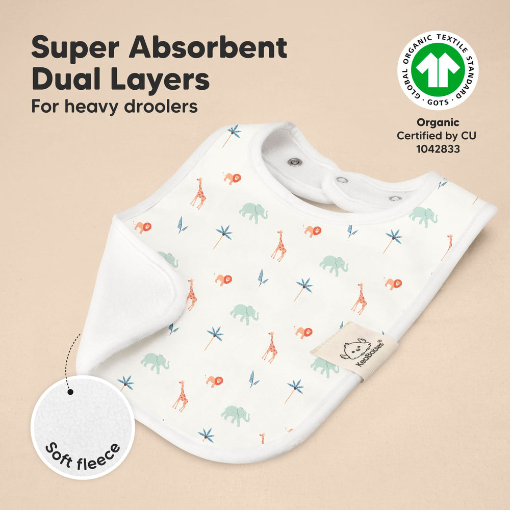 KeaBabies Coast Baby Bibs back view shows water-resistant fleece backing.