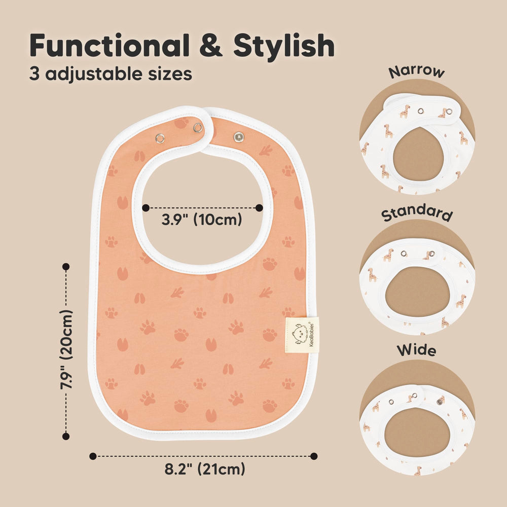 KeaBabies Coast Bib closeup shows organic cotton absorbency for long-lasting dryness.