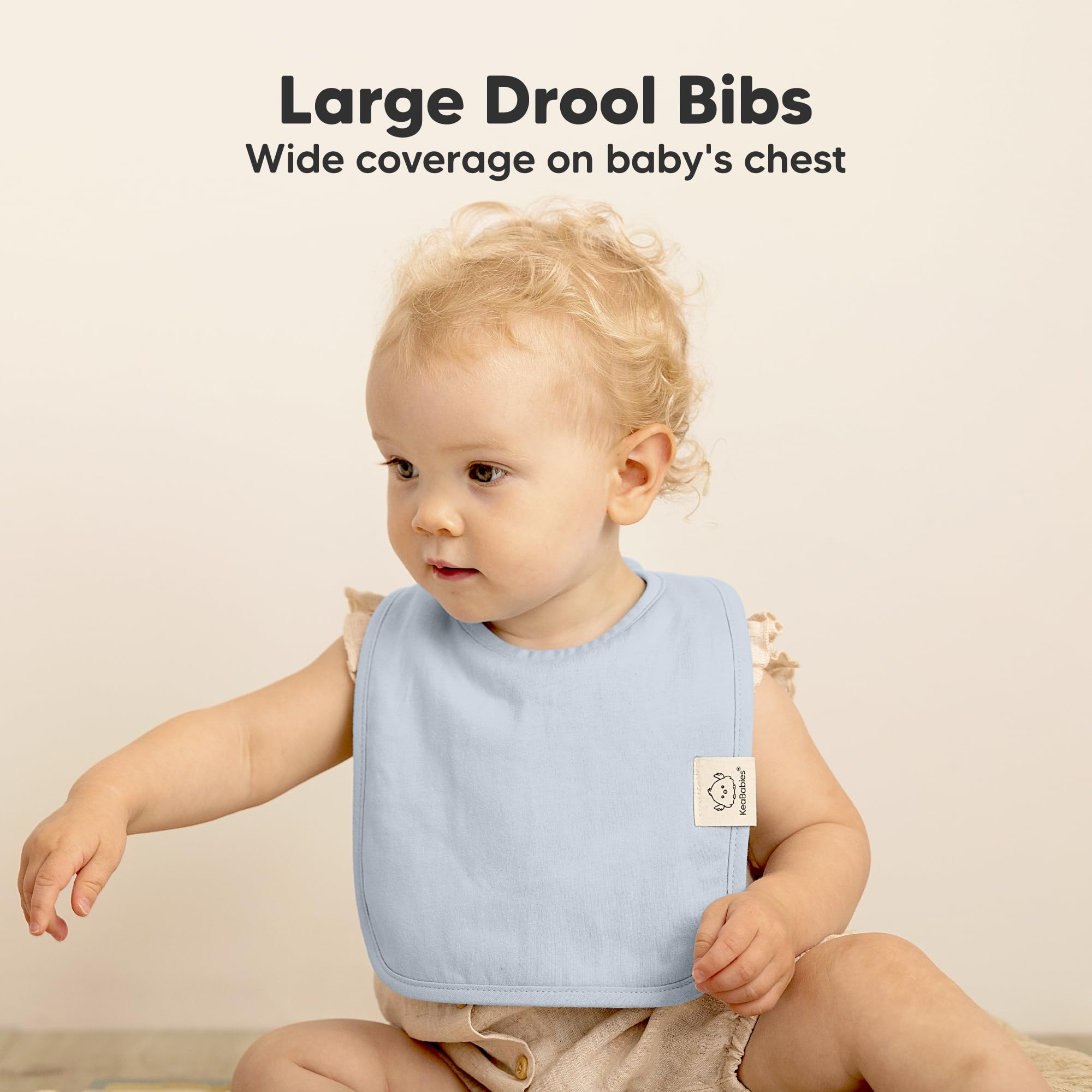 KeaBabies Coast Bibs absorbent layer close-up keeps outfits dry