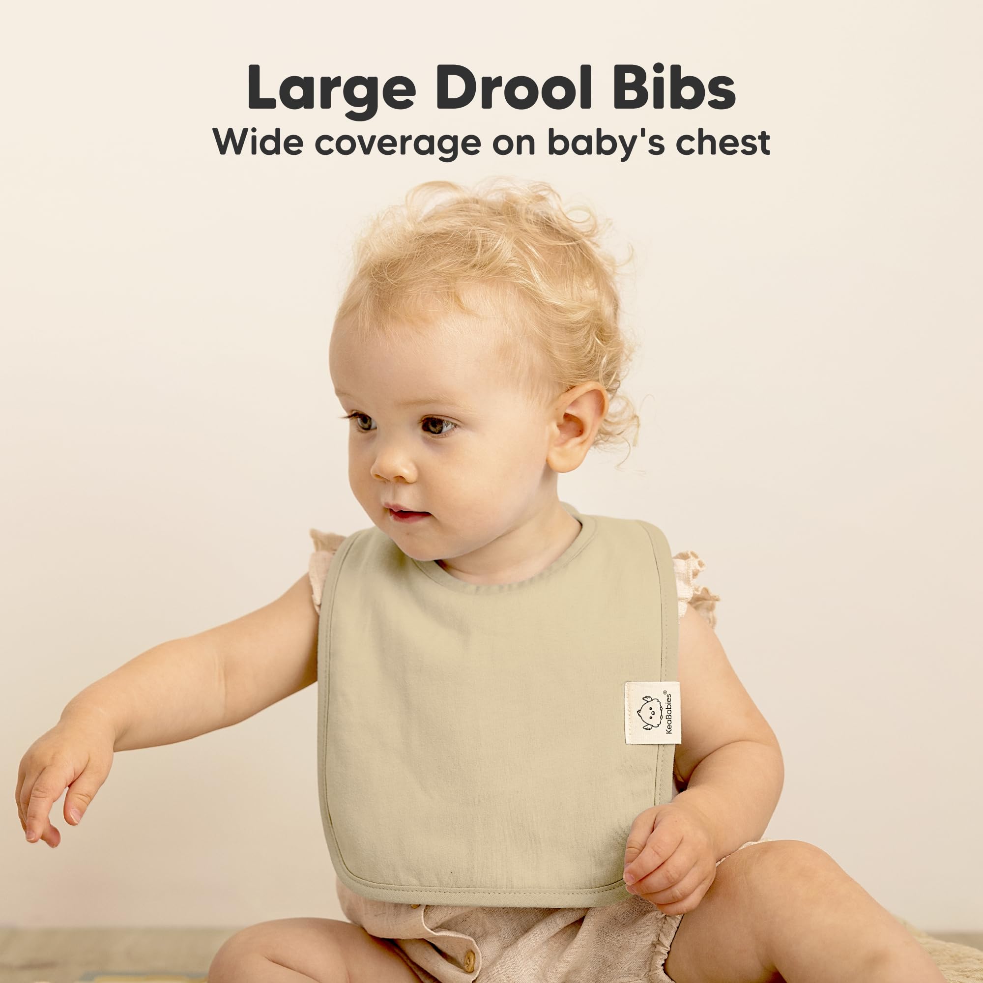 KeaBabies Coast bib absorption layer closeup highlights dual-layer moisture control.