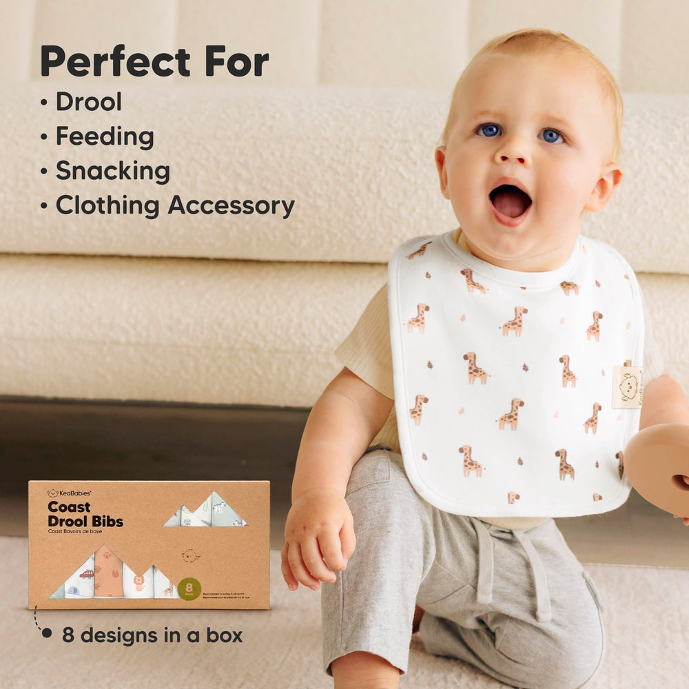 KeaBabies Coast Bib color variety suits boy or girl wardrobes while remaining unisex.