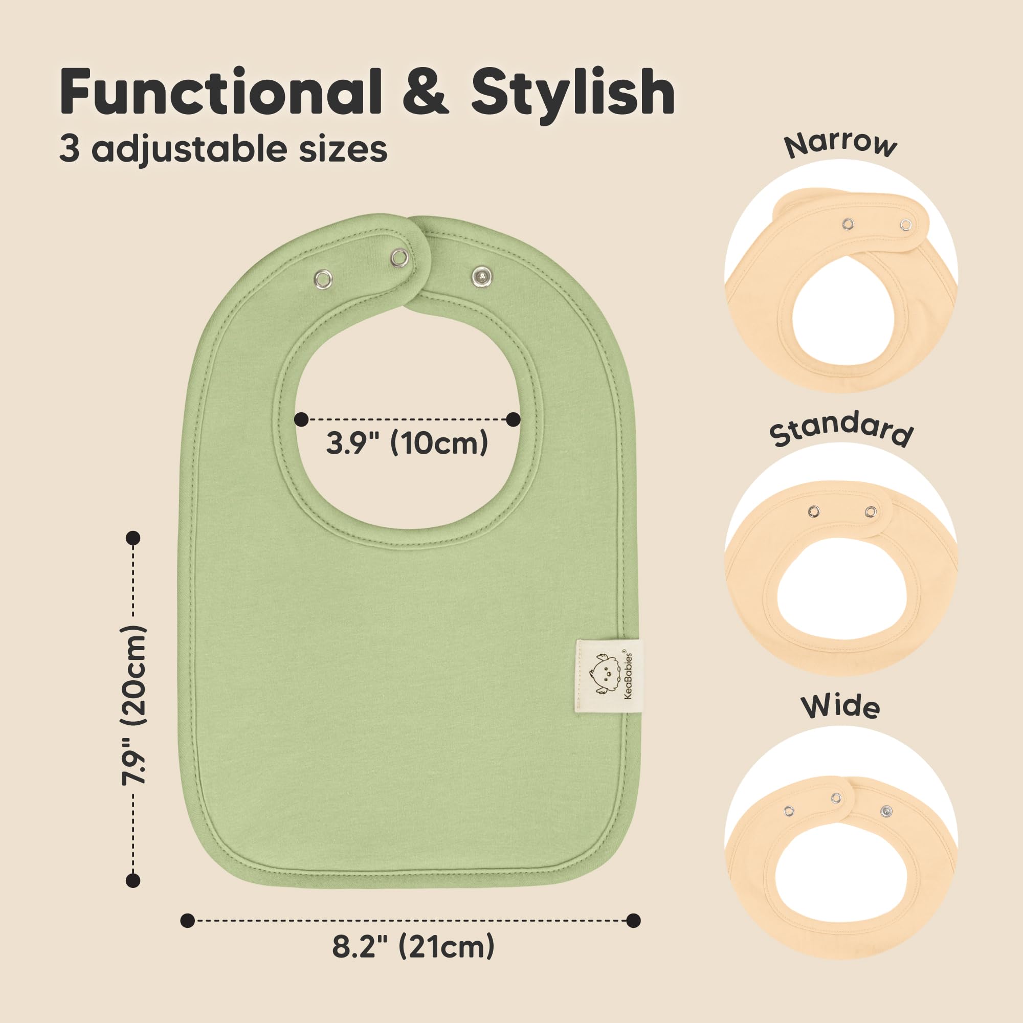 KeaBabies Coast Bibs multi-color set for unisex everyday use
