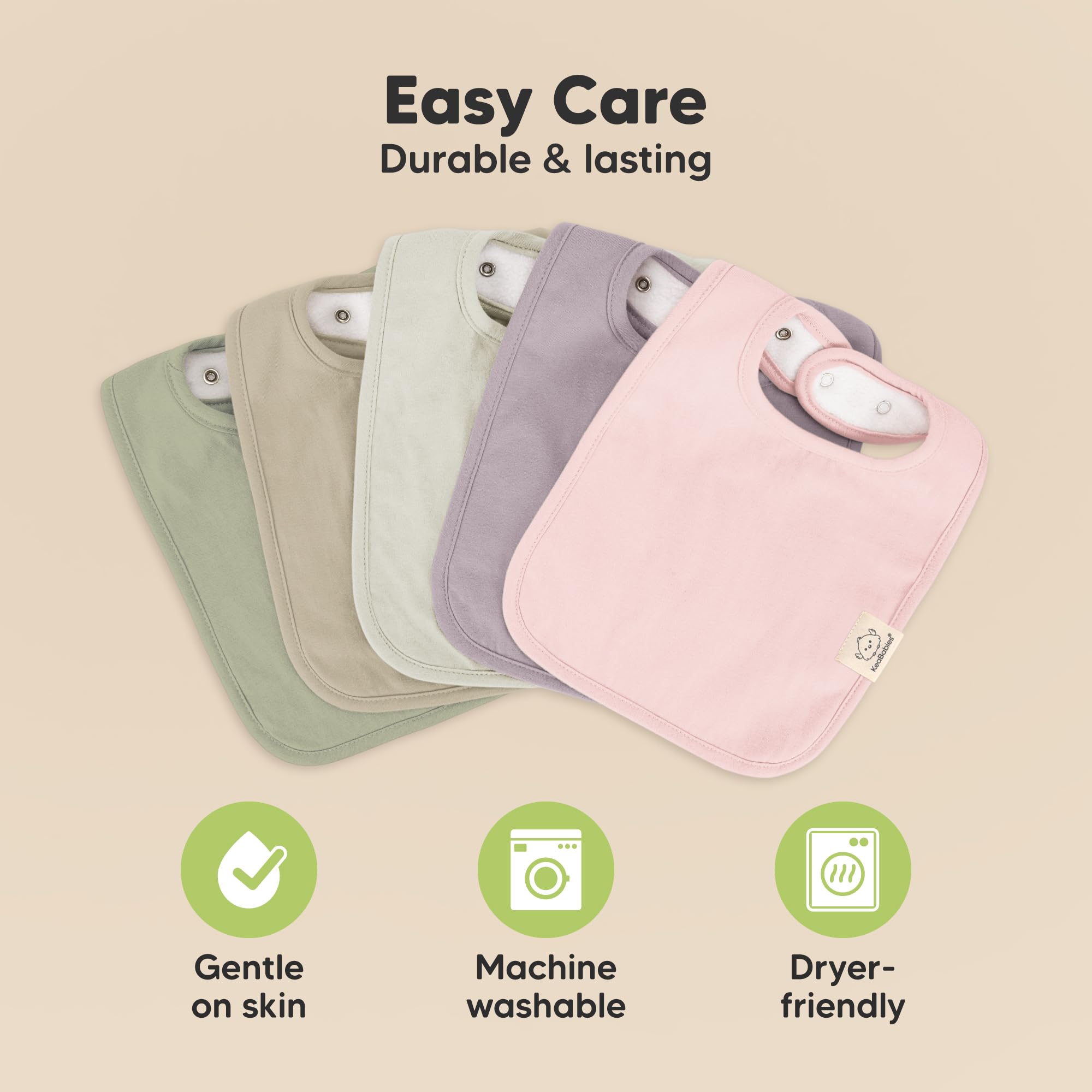 KeaBabies Coast Bibs nickel-free snaps for safe adjustment