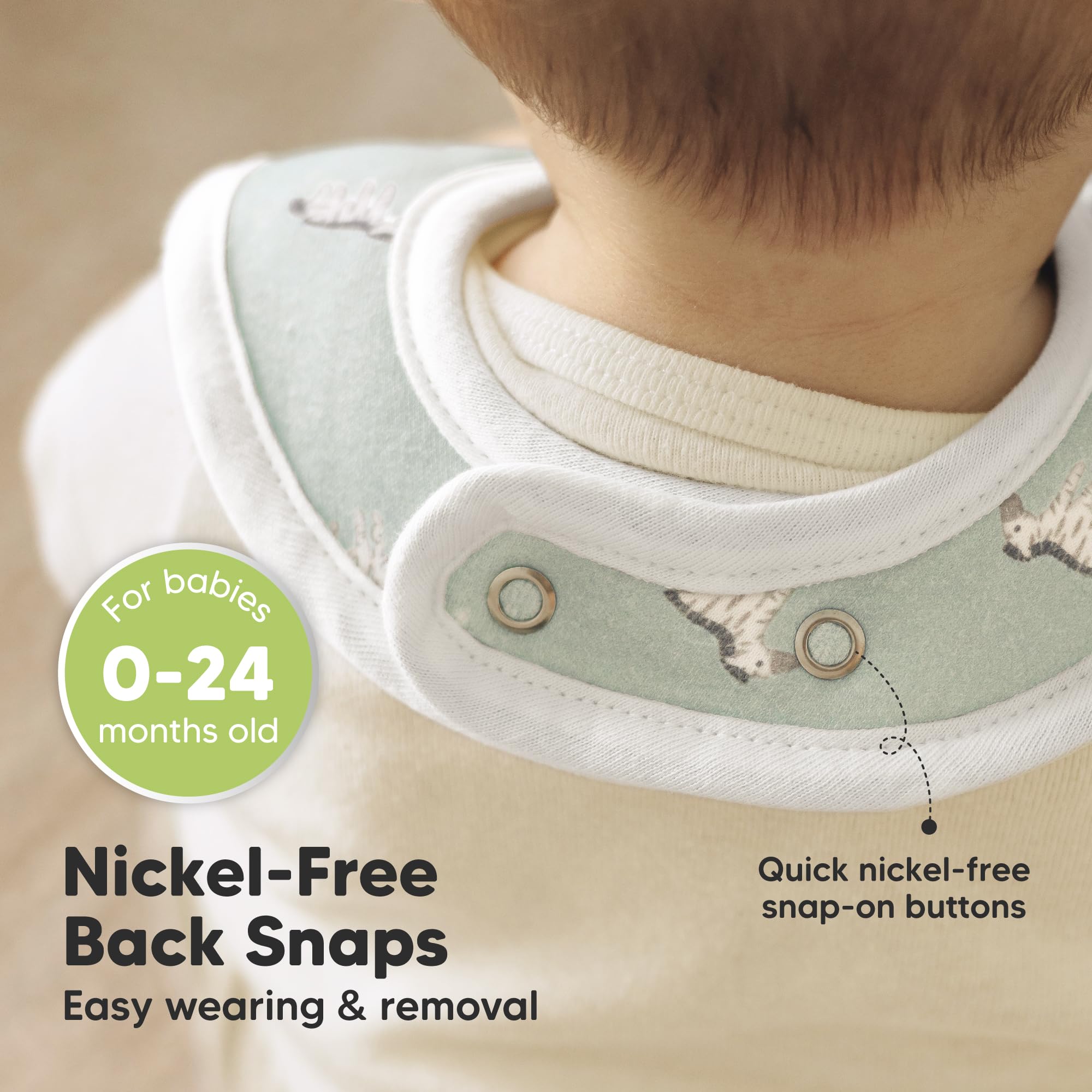 KeaBabies Coast Bib soft seams prevent irritation on delicate baby skin.