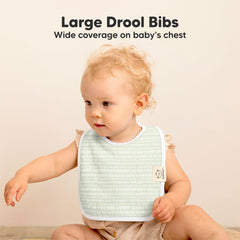 KeaBabies Coast bib backing features water-resistant fleece for spills.