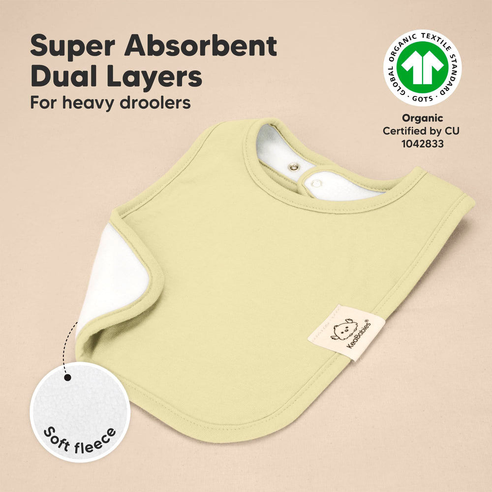 KeaBabies Coast Bibs waterproof fleece backing protects clothing