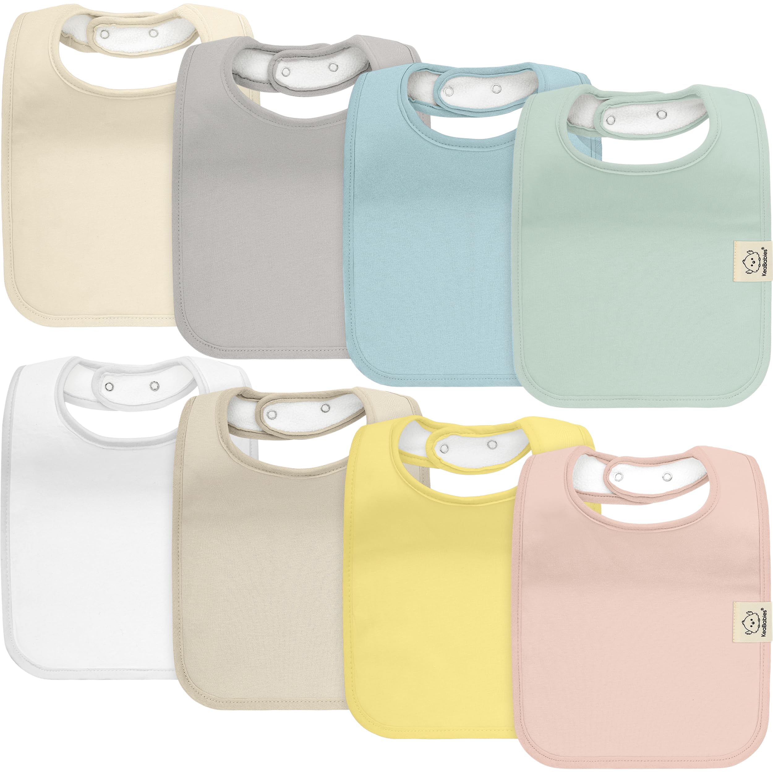 KeaBabies Coast 8pack unisex bibs ready for daily drool protection