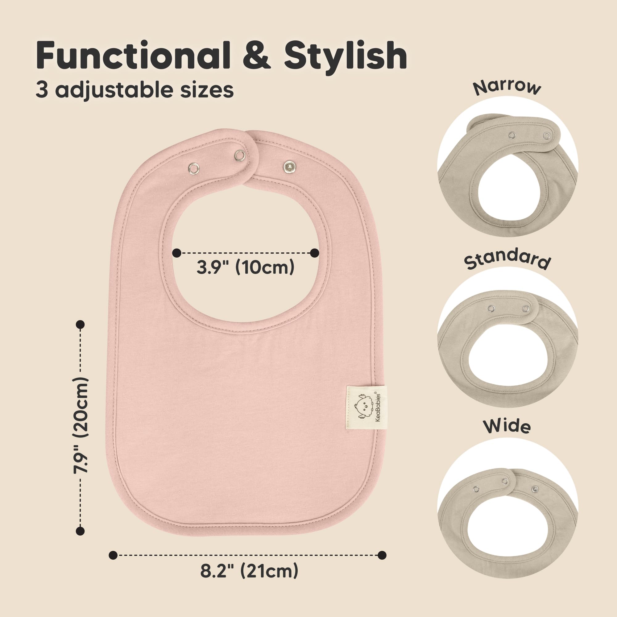 KeaBabies Coast bibs absorbent organic cotton front view for dry outfits