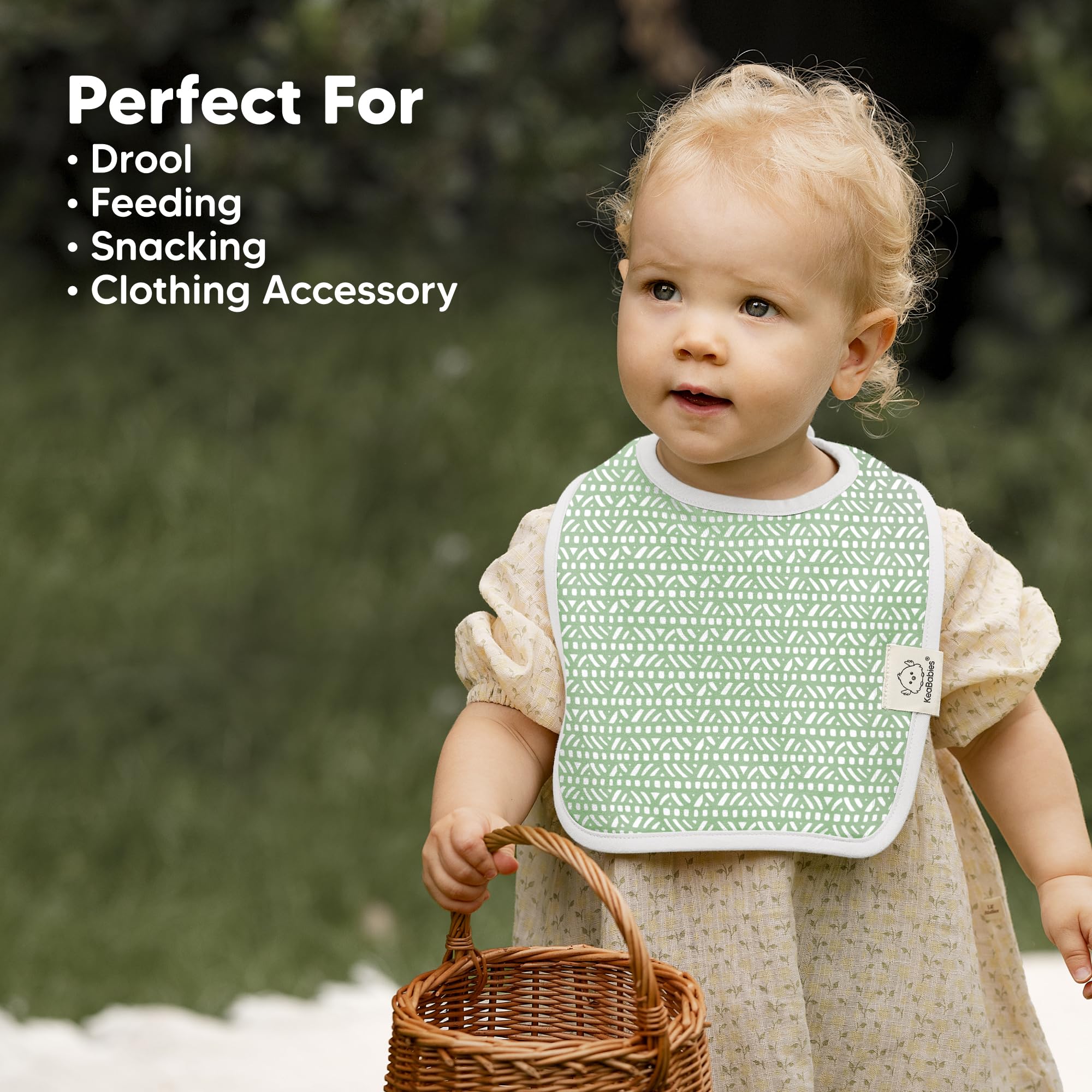 KeaBabies Coast Bibs in unisex colors suitable for boys and girls.